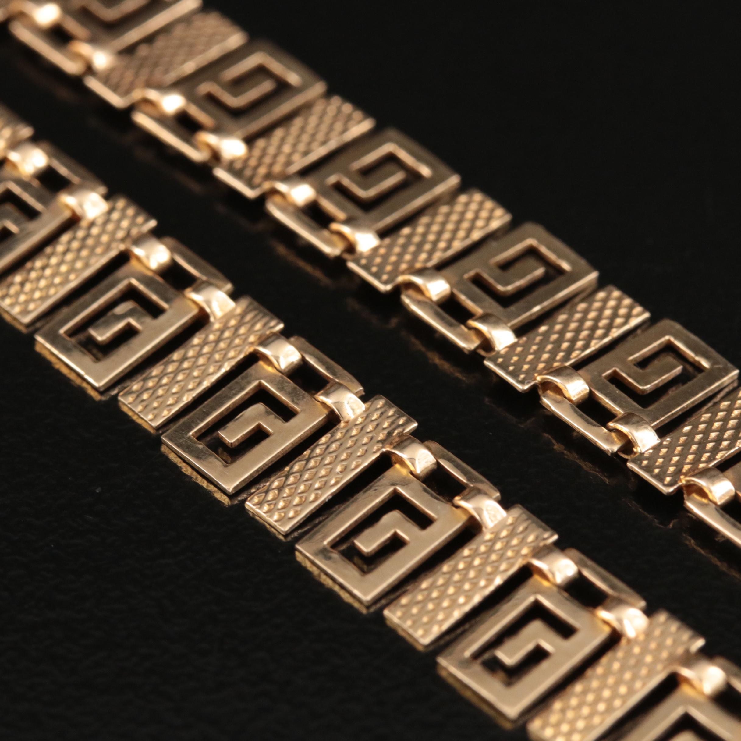 14K Greek Key Meander Necklace