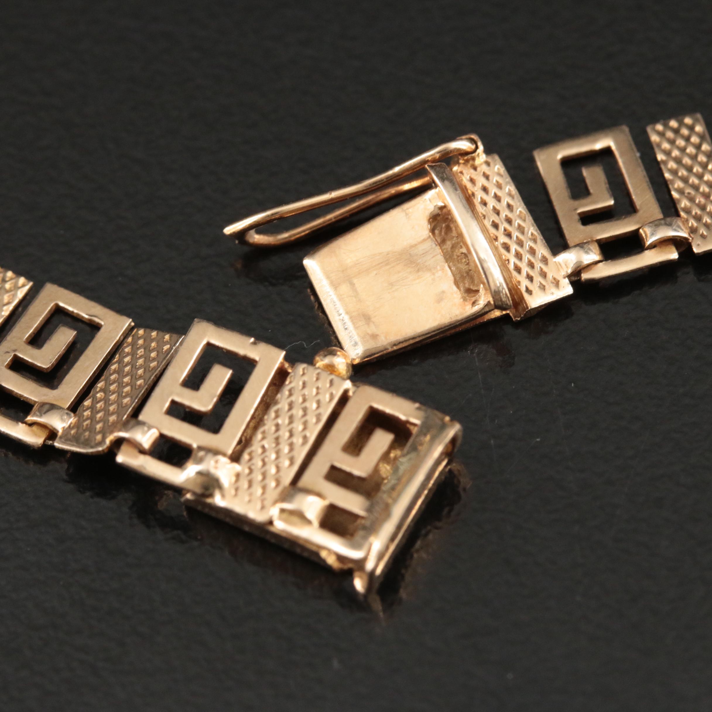 14K Greek Key Meander Necklace