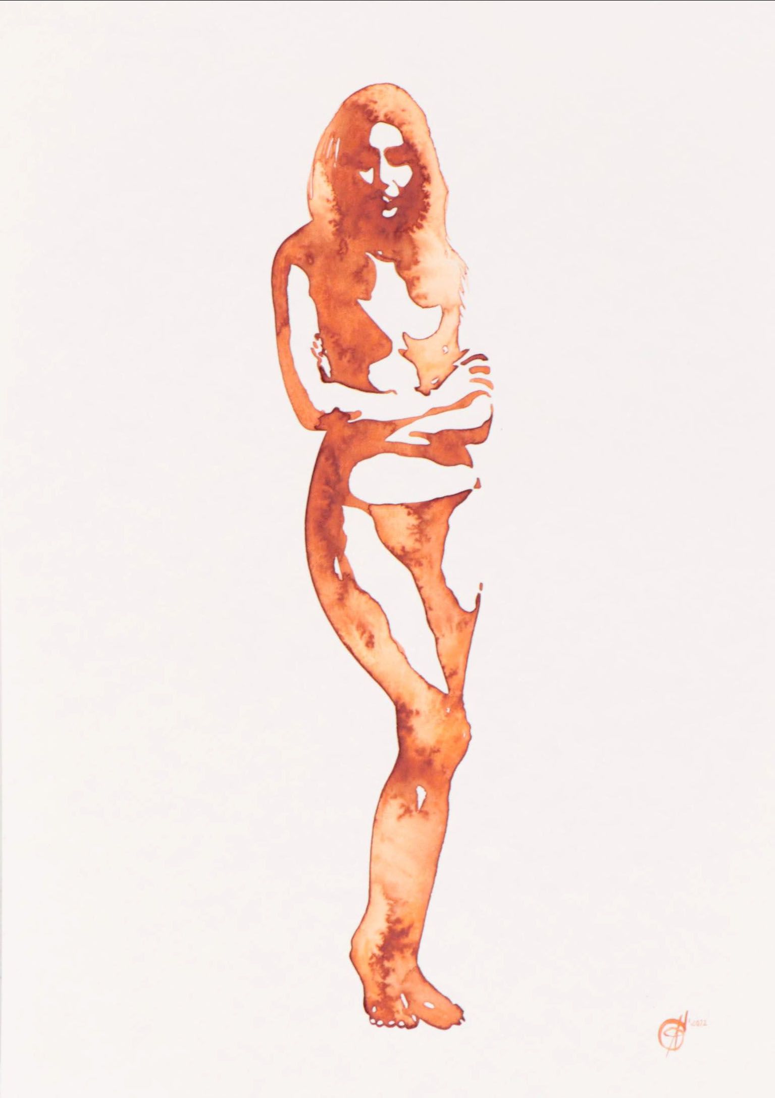 Alyona Glushchenko Figural Watercolor Painting, 2022