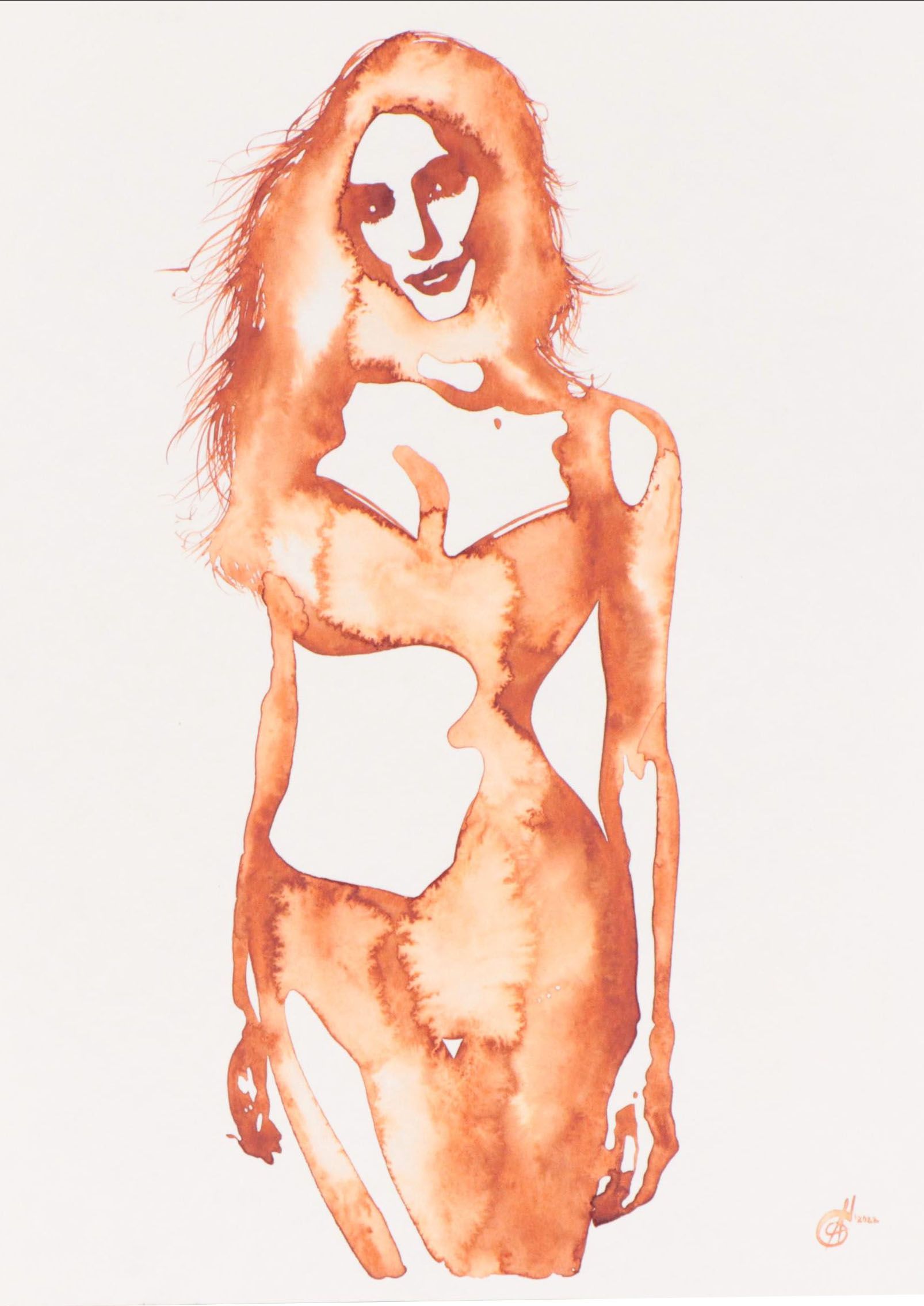 Alyona Glushchenko Figural Watercolor Painting, 2022