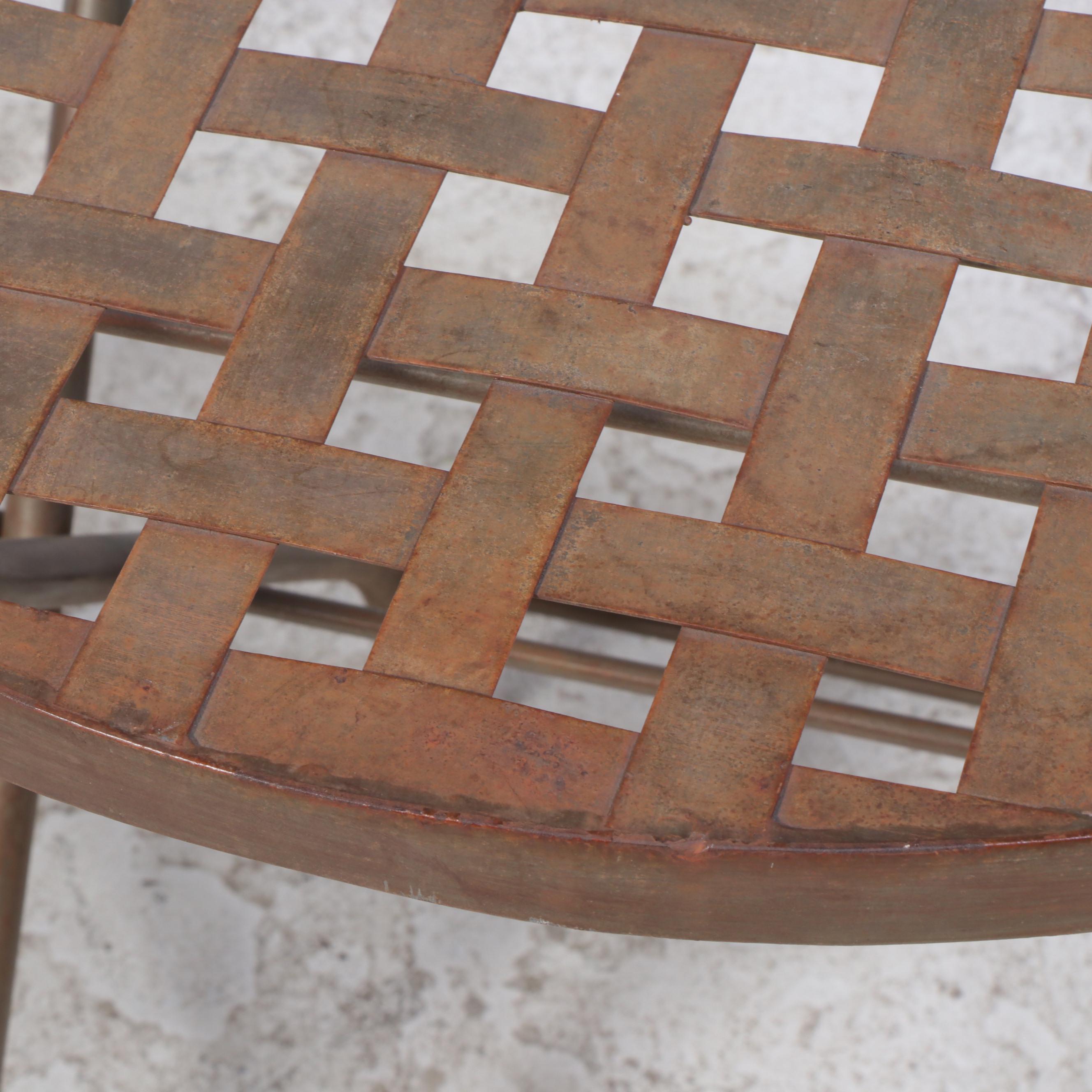 Metal Mesh Folding Patio Table and Two Chairs