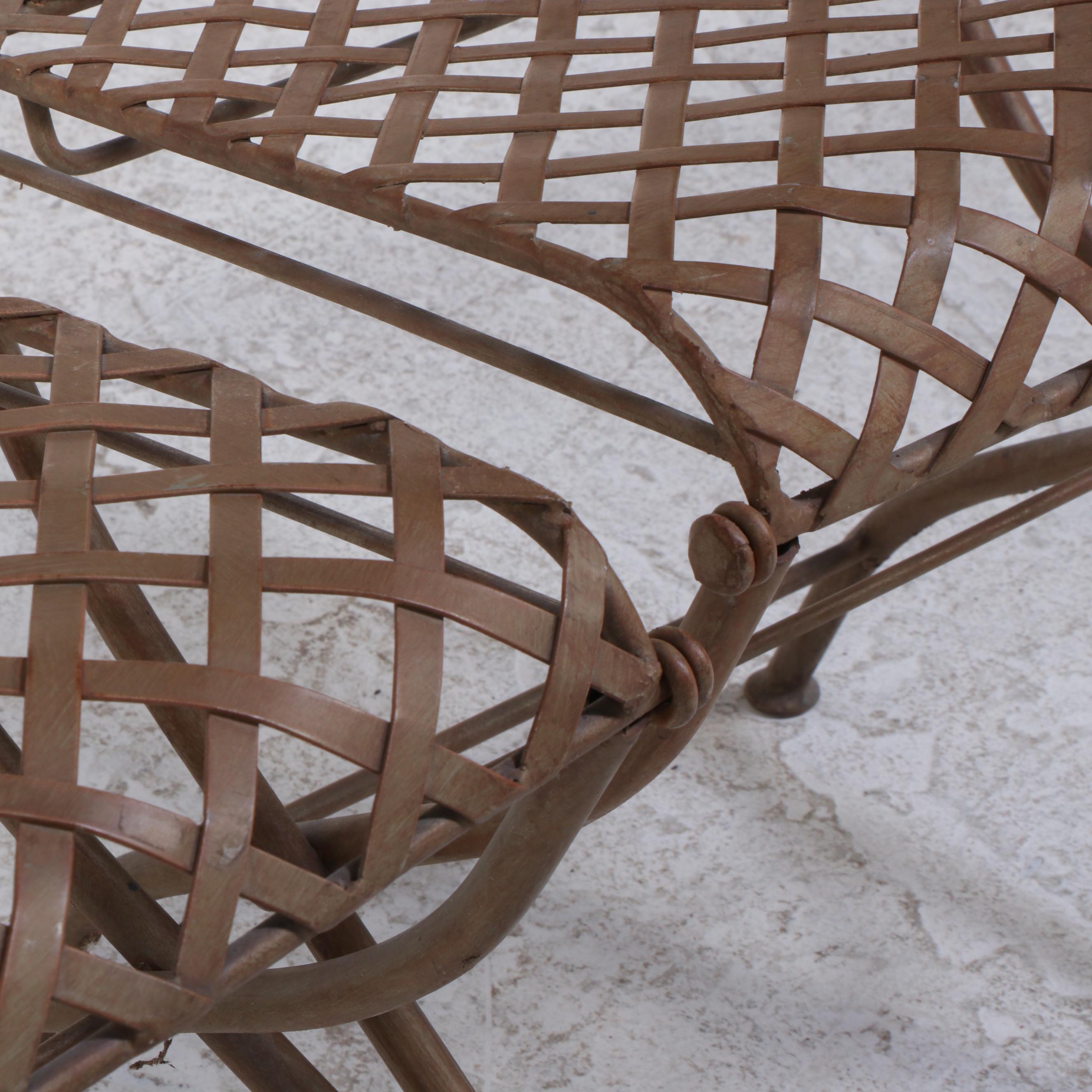 Metal Mesh Folding Patio Table and Two Chairs