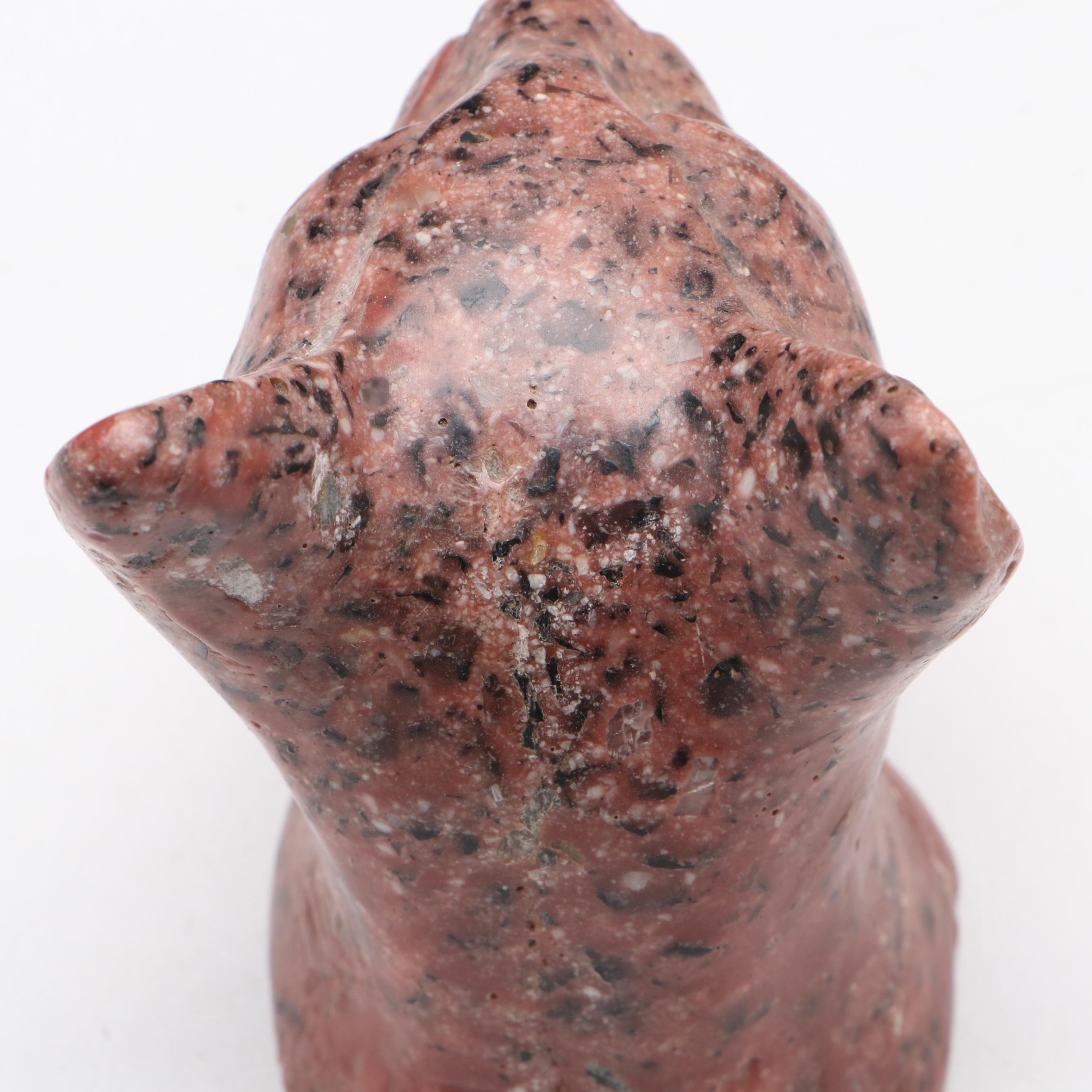 Carved Stone Composite Cat Bust