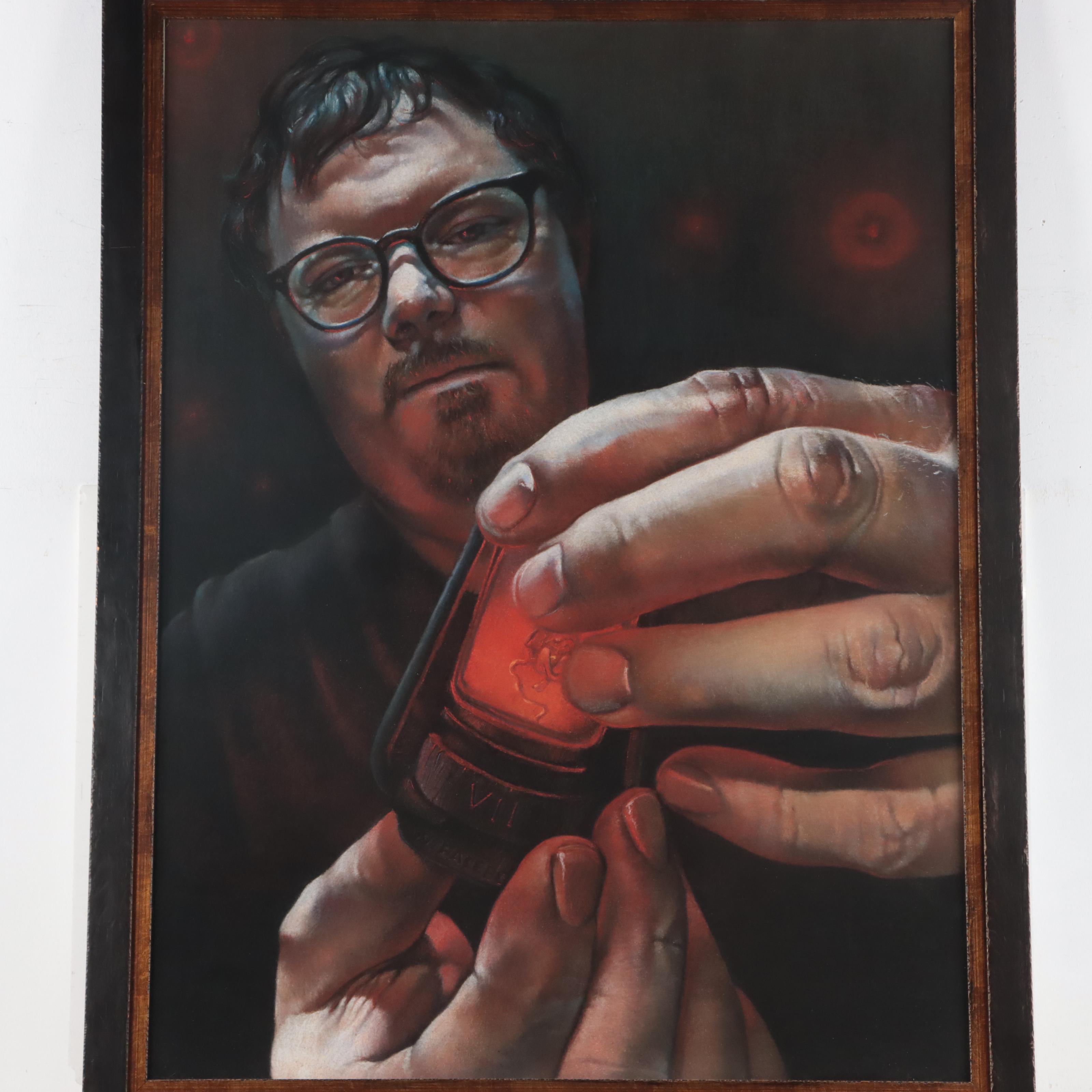 Paul Loehle Realist Pastel Portrait of Man, 2012