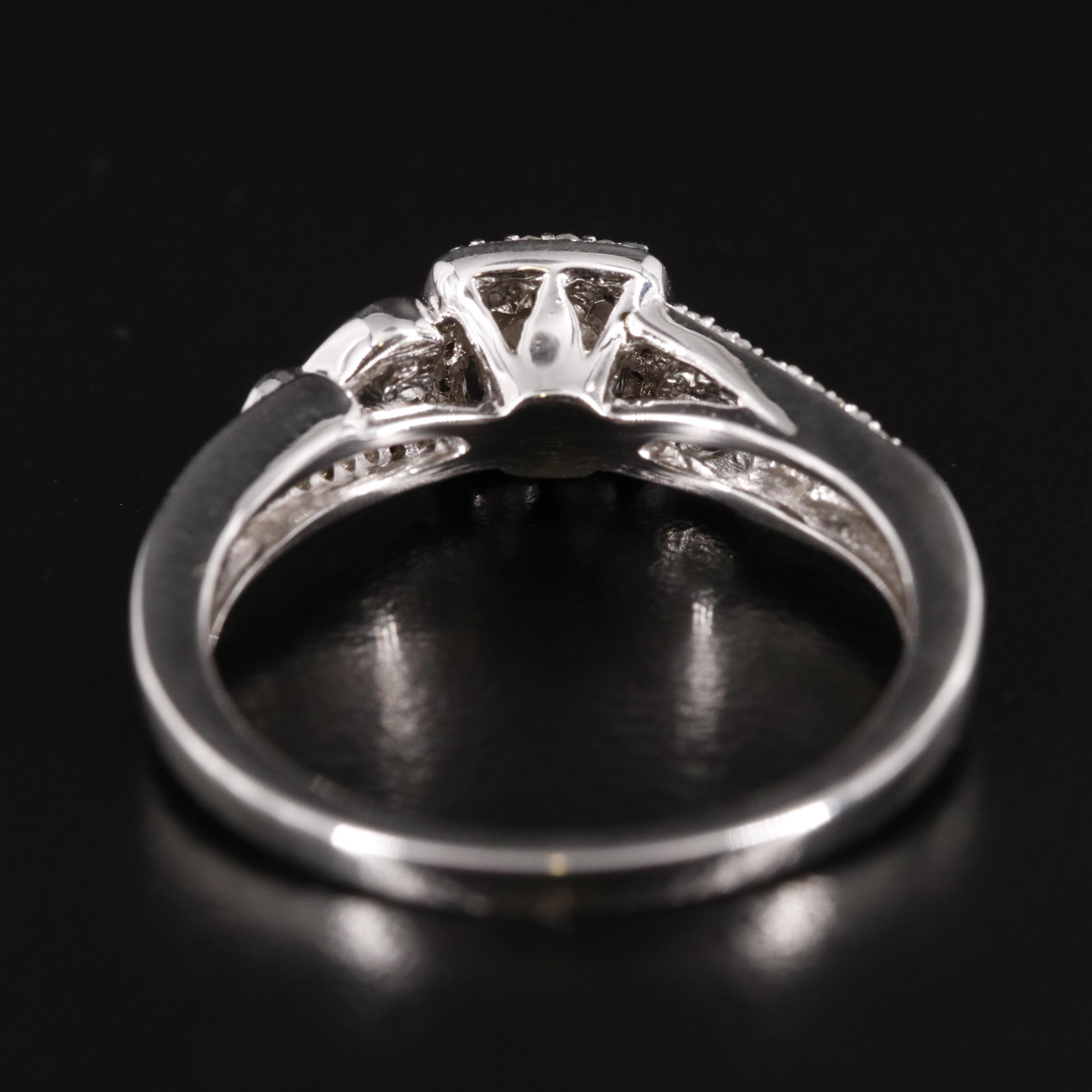 Sterling Diamond Cluster Ring