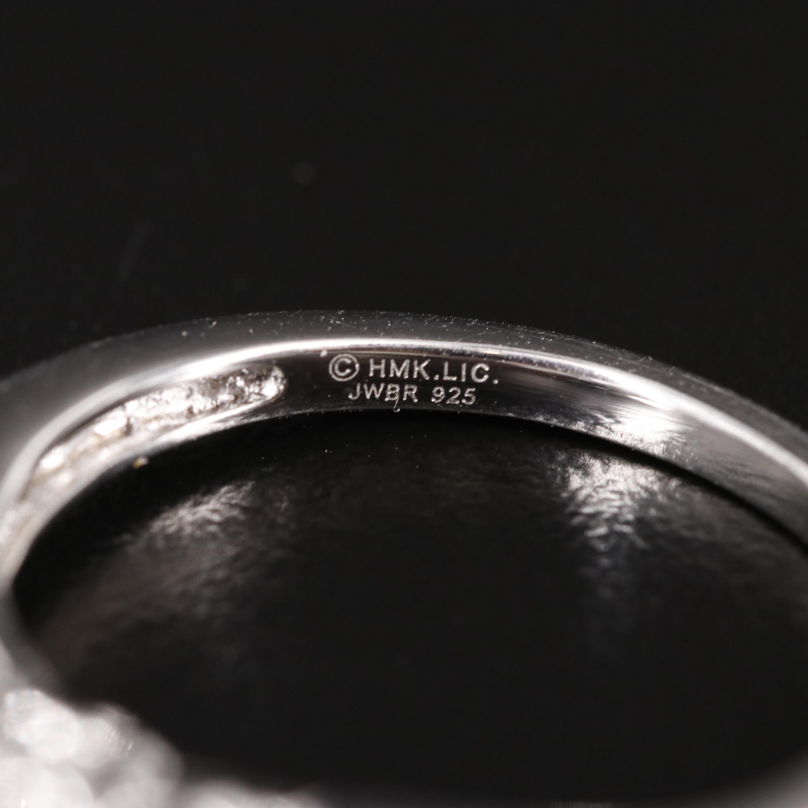 Sterling Diamond Cluster Ring