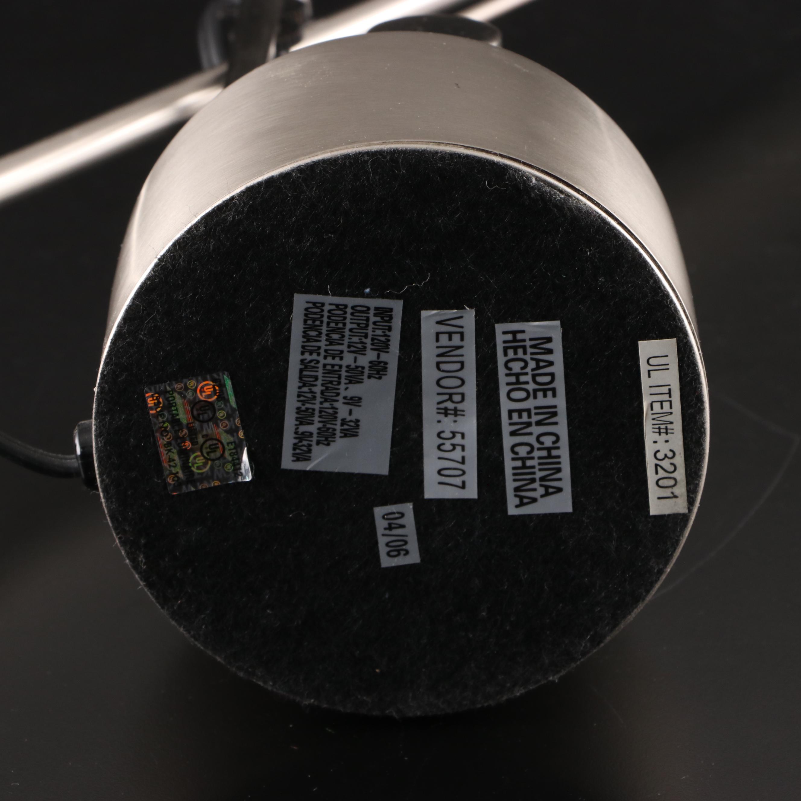 Pair of Brushed Nickel Cantilever Desk Lamps