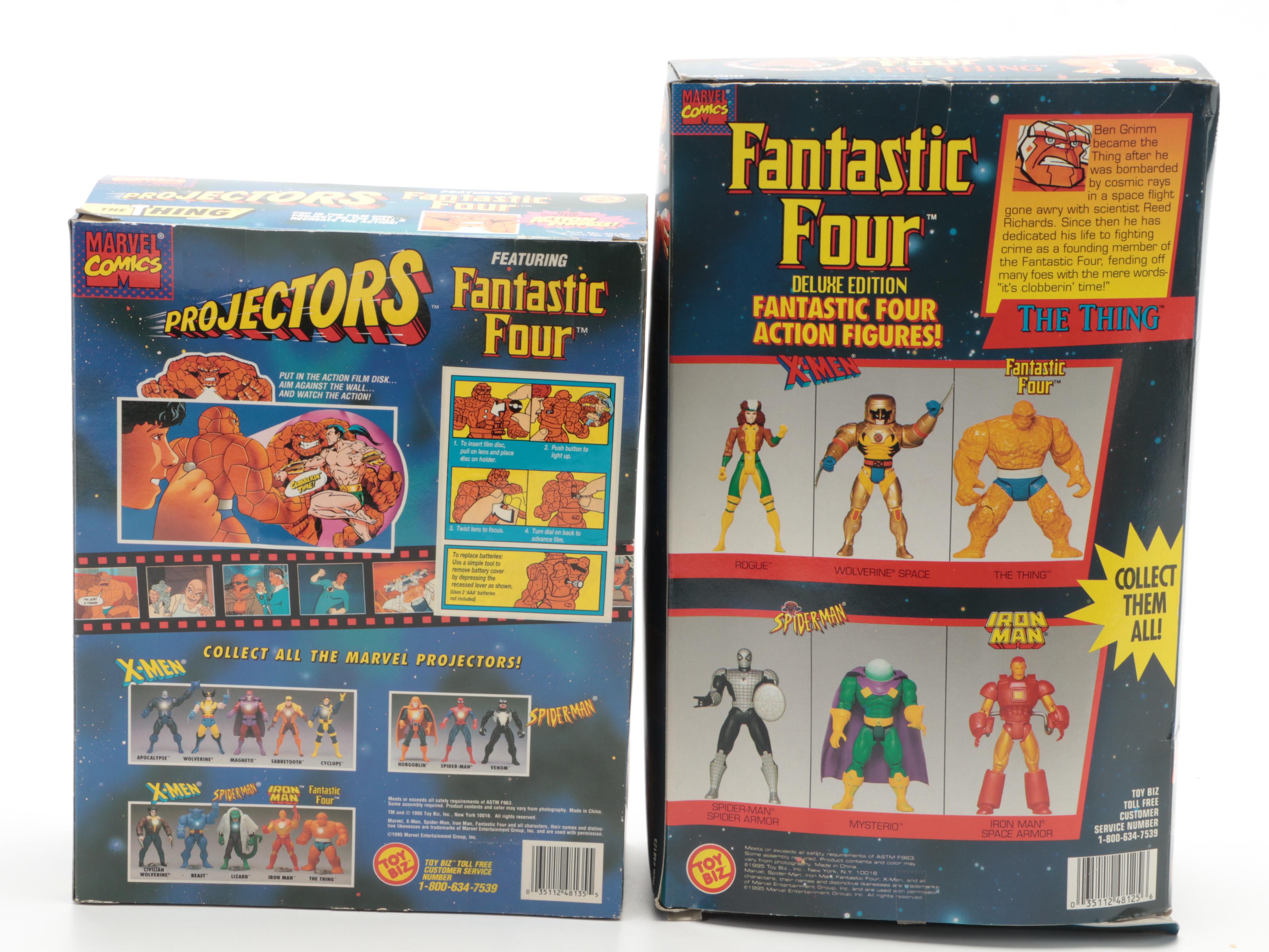 Sealed Marvel Fantastic Four Action Figures with Dr. Doom, More, Late 20th C