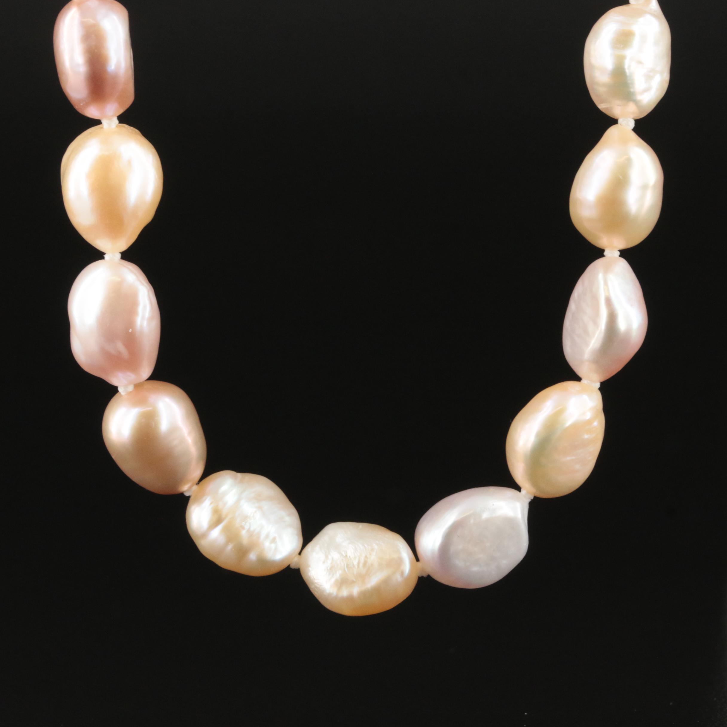 Pearl Necklace with Sterling Clasp