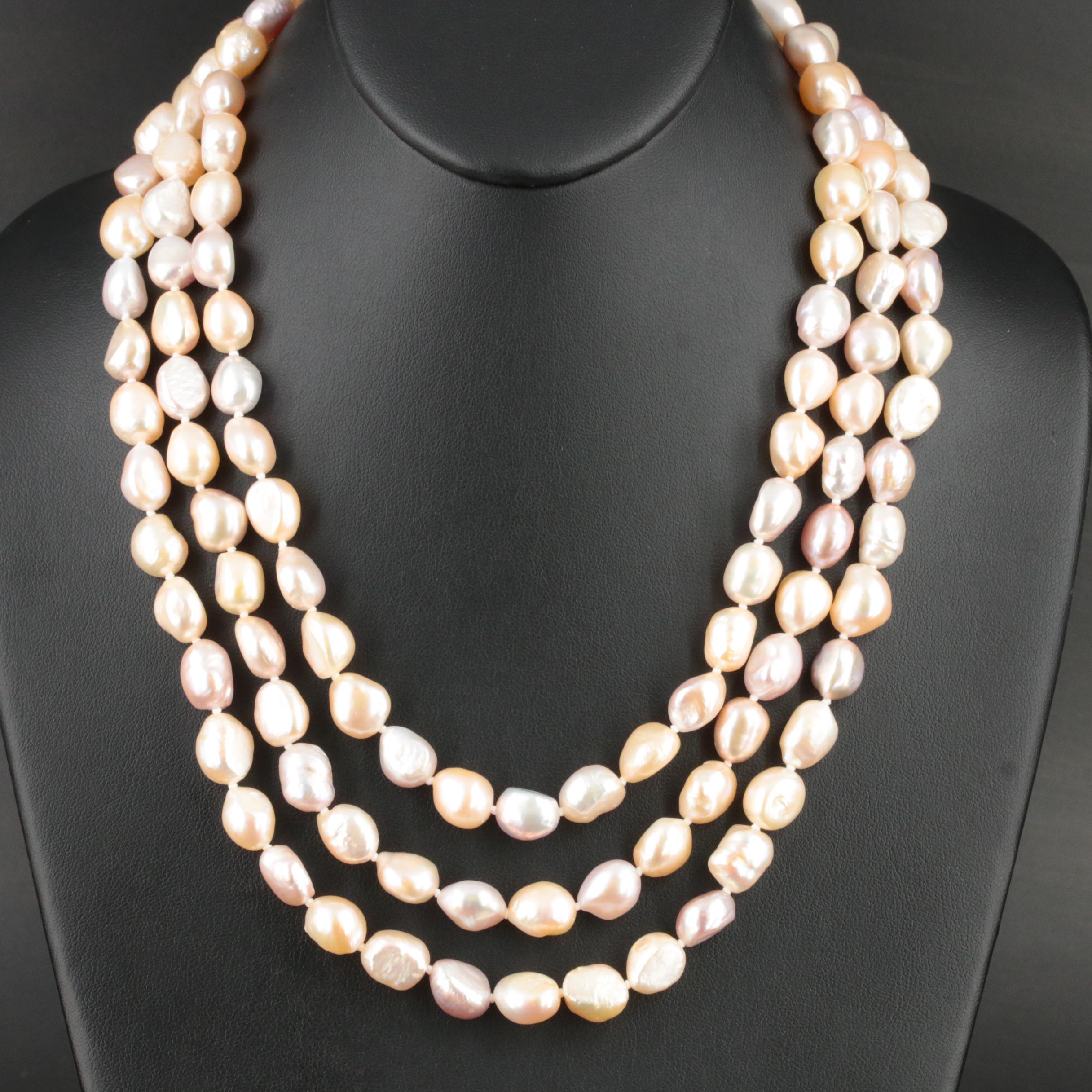 Pearl Necklace with Sterling Clasp
