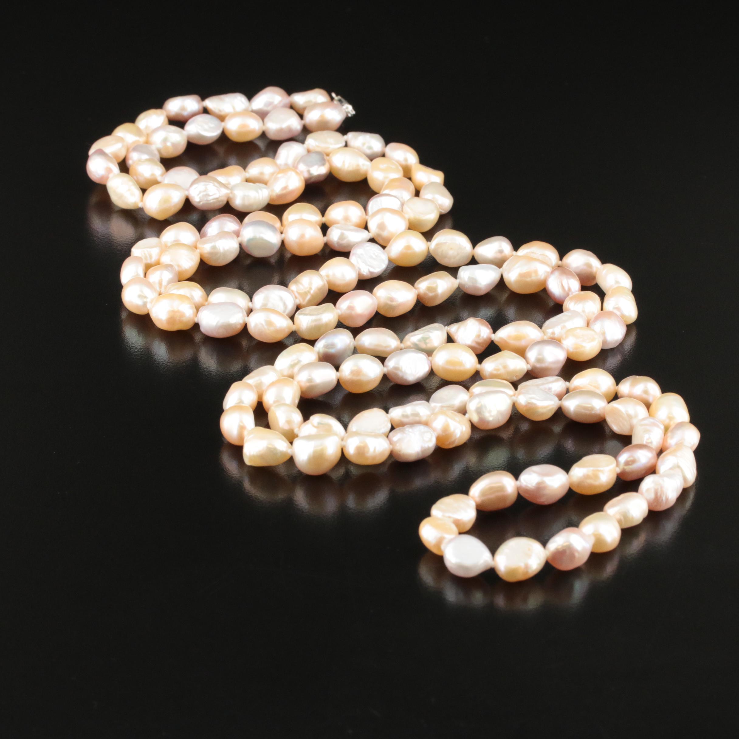 Pearl Necklace with Sterling Clasp