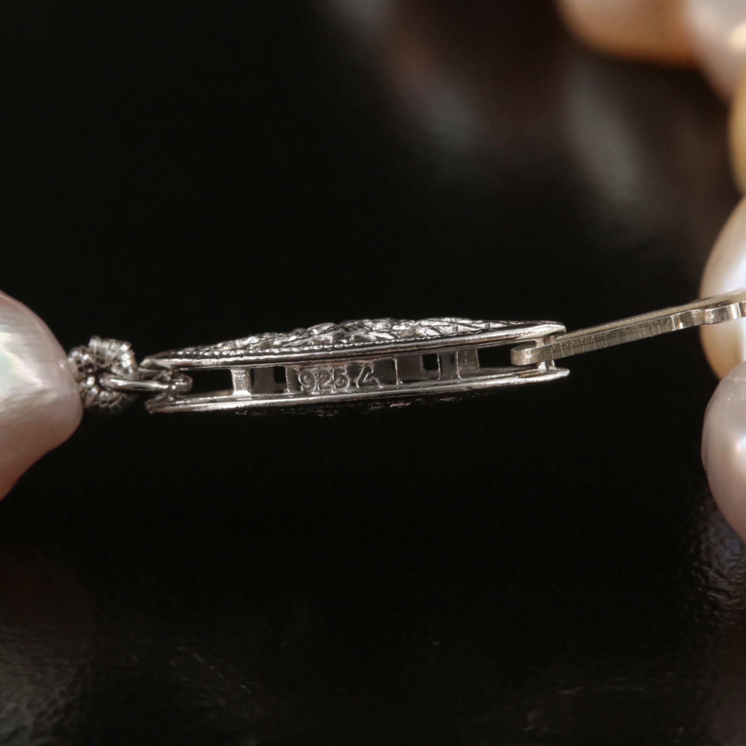 Pearl Necklace with Sterling Clasp