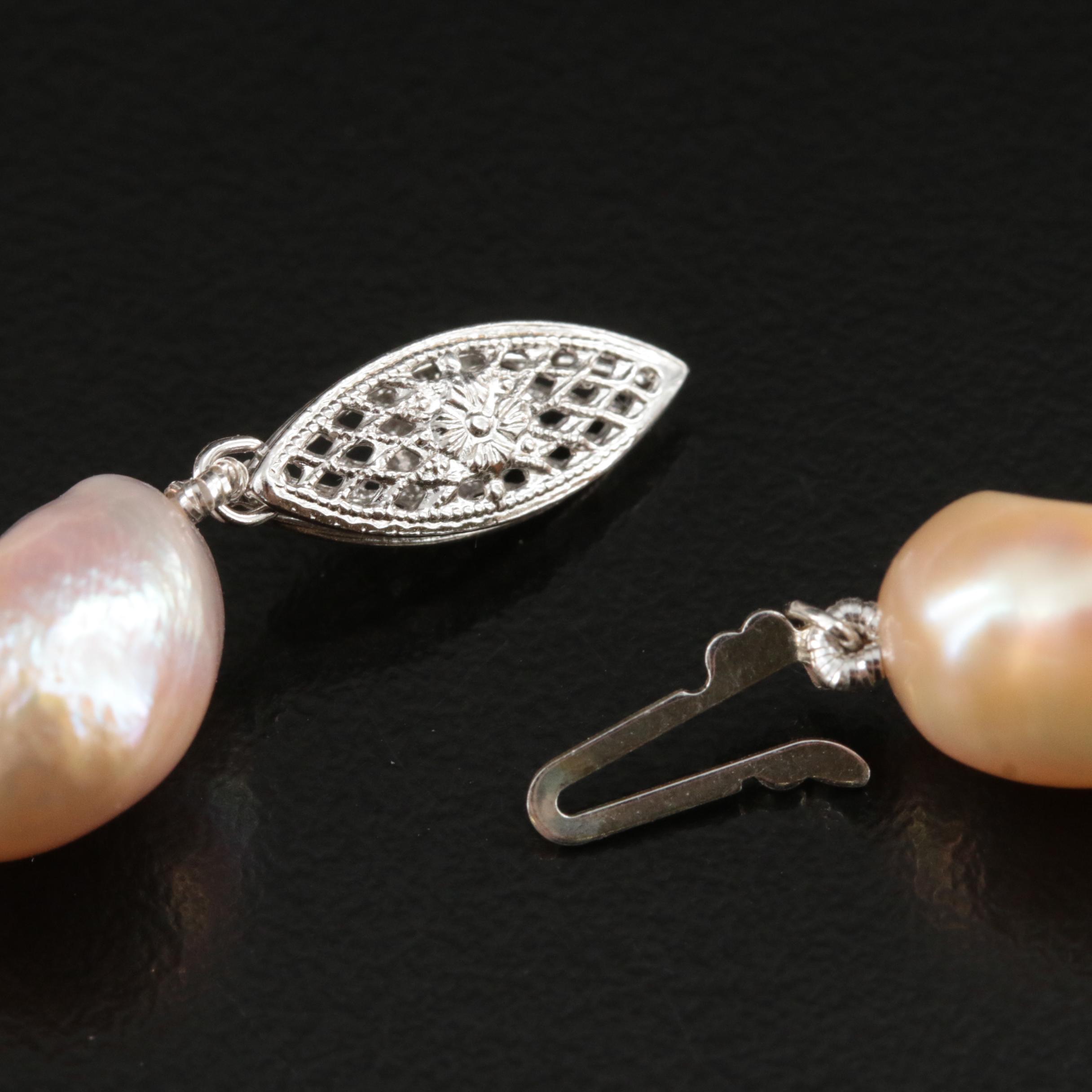 Pearl Necklace with Sterling Clasp