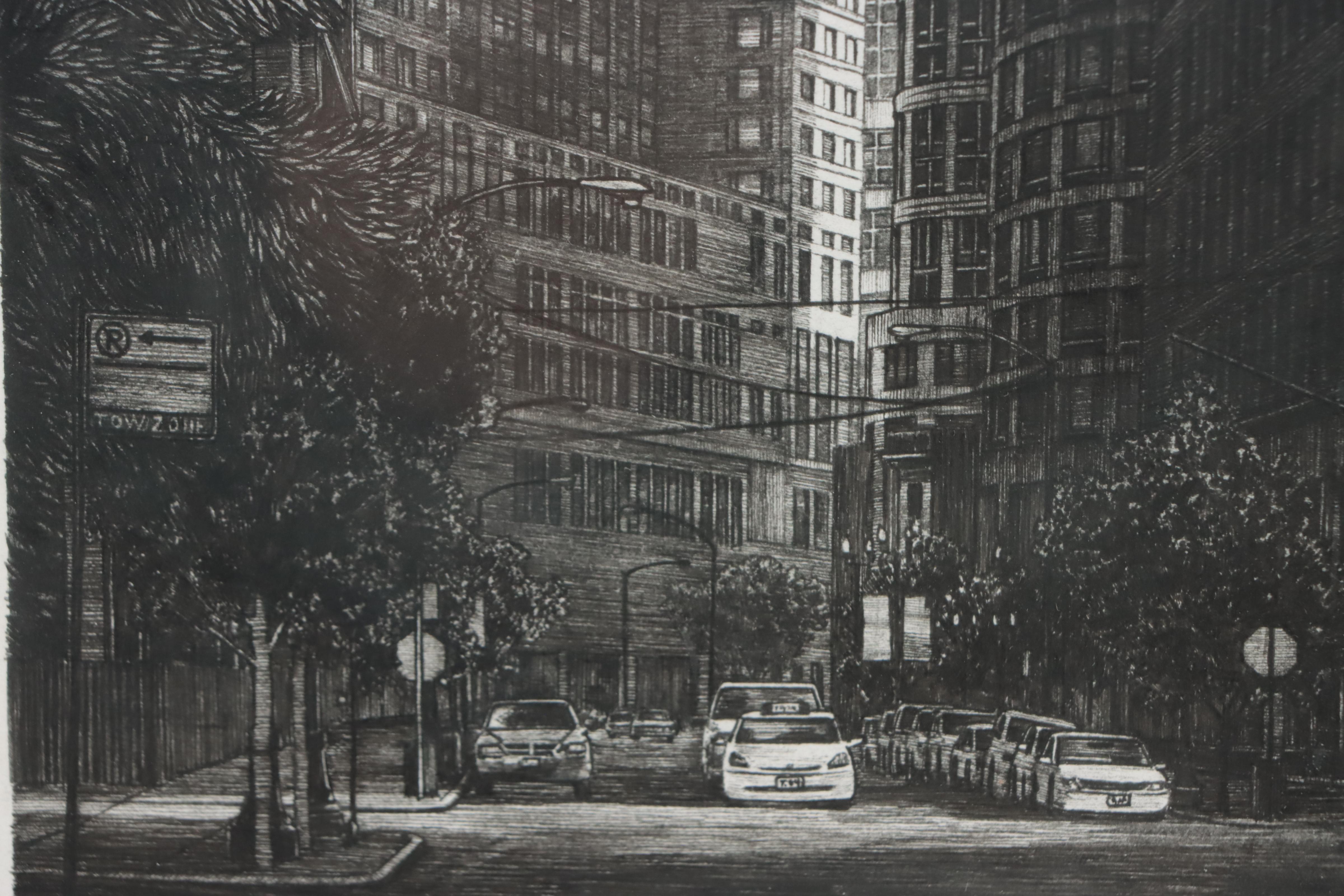 Pen and Ink Drawing of Inner City Landscape