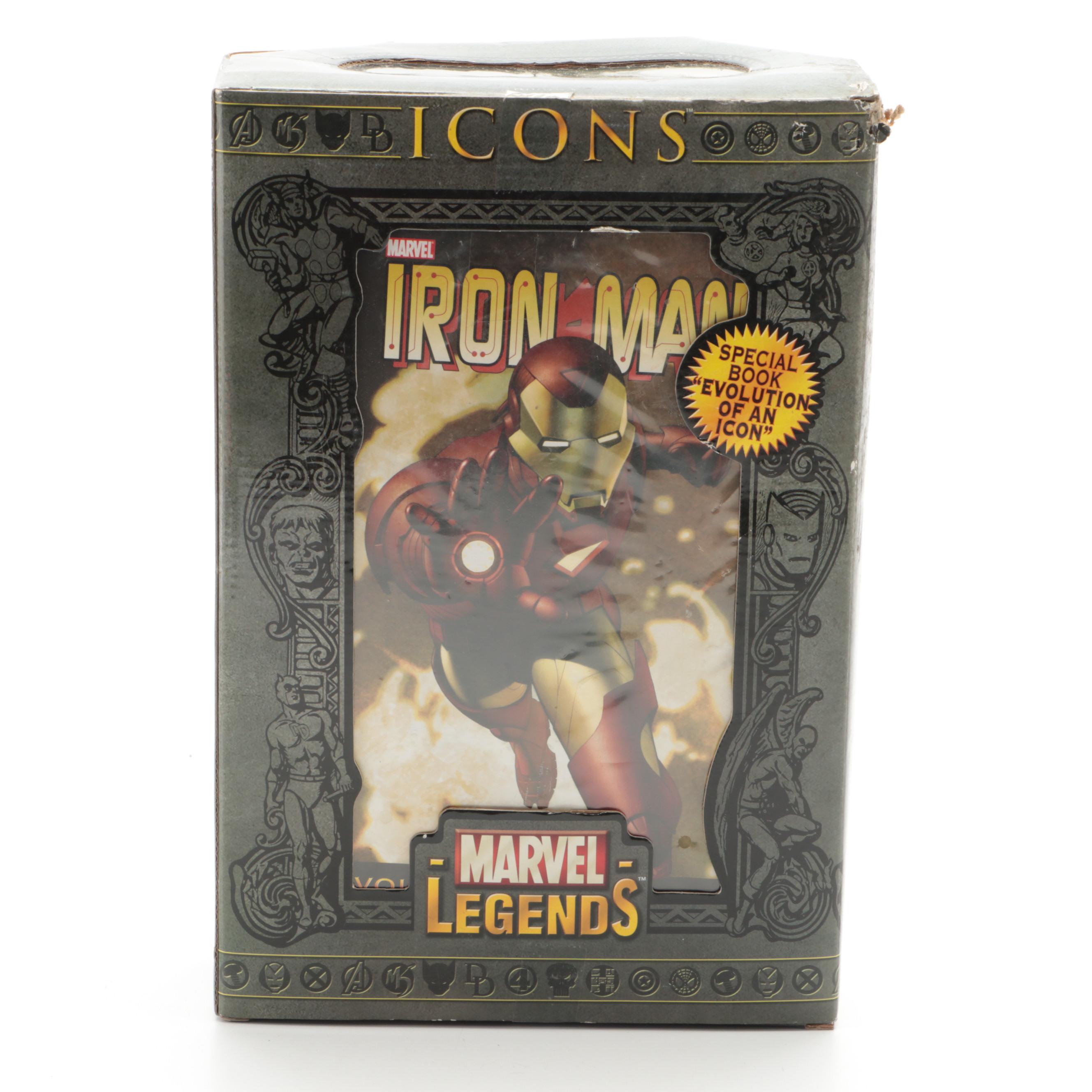 Marvel Legends Sealed Iron Man and Captain America Action Figures, 21st Century