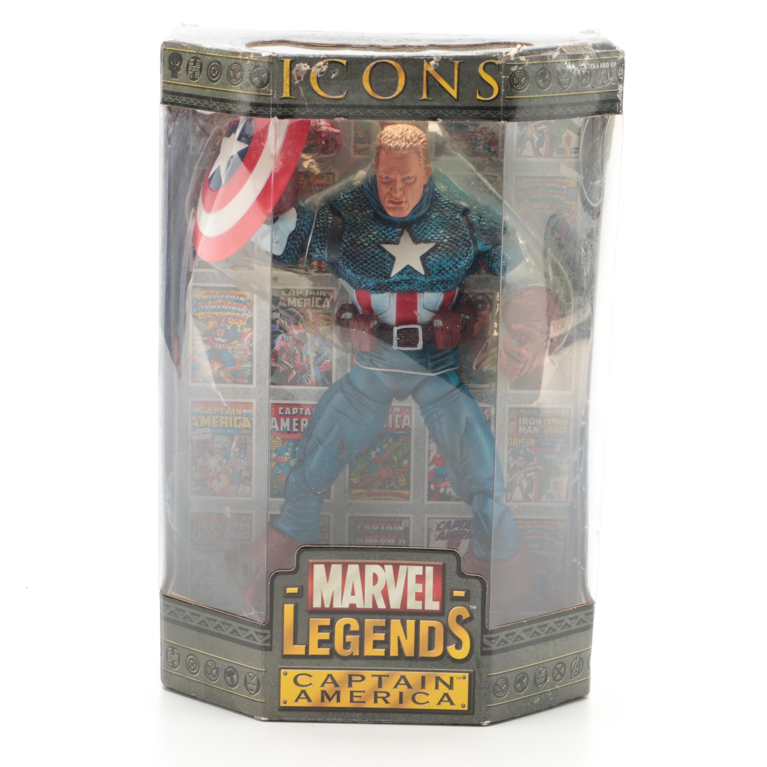 Marvel Legends Sealed Iron Man and Captain America Action Figures, 21st Century