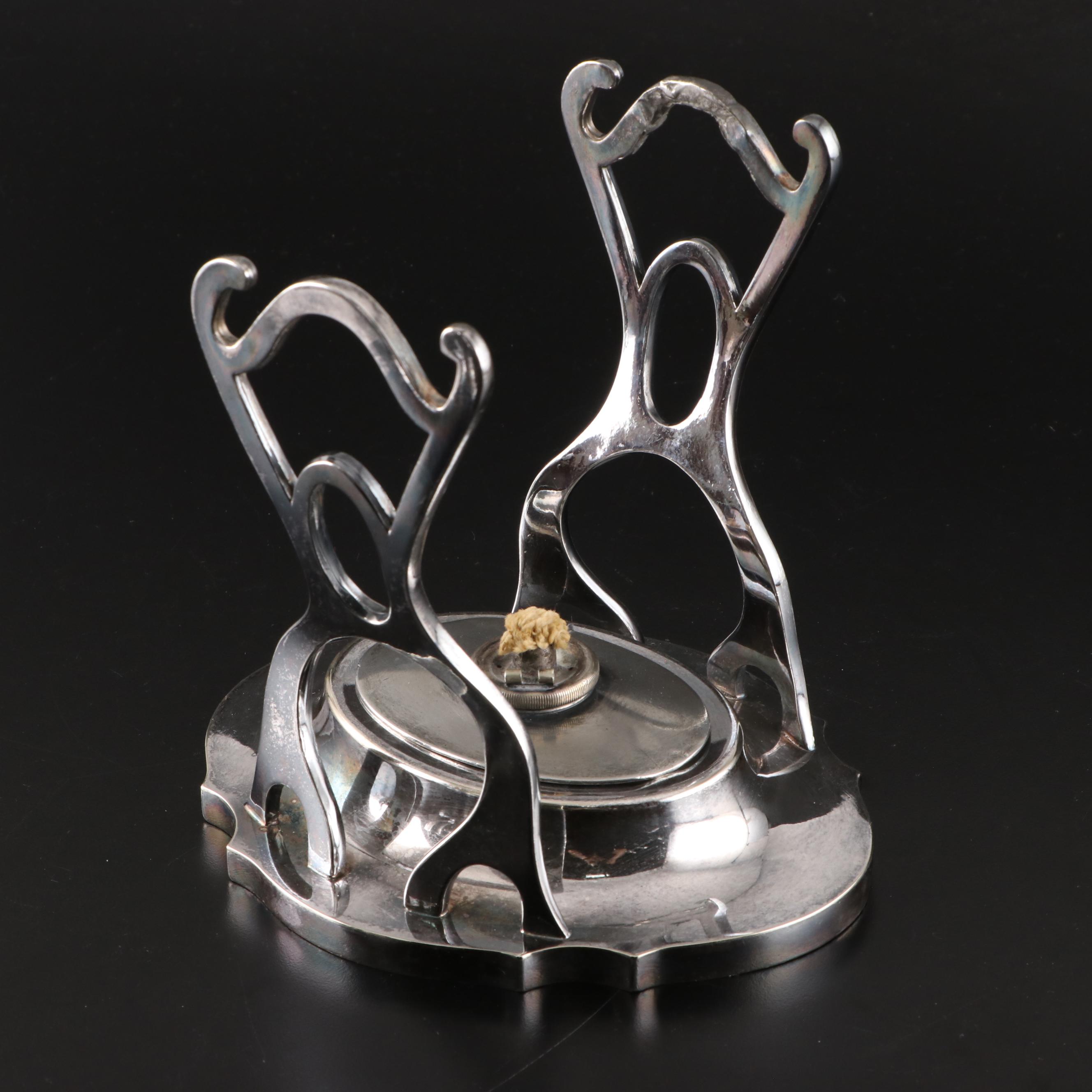 Meriden Britannia Co. Silver Plate Tea Kettle and Burner with Other Teapot