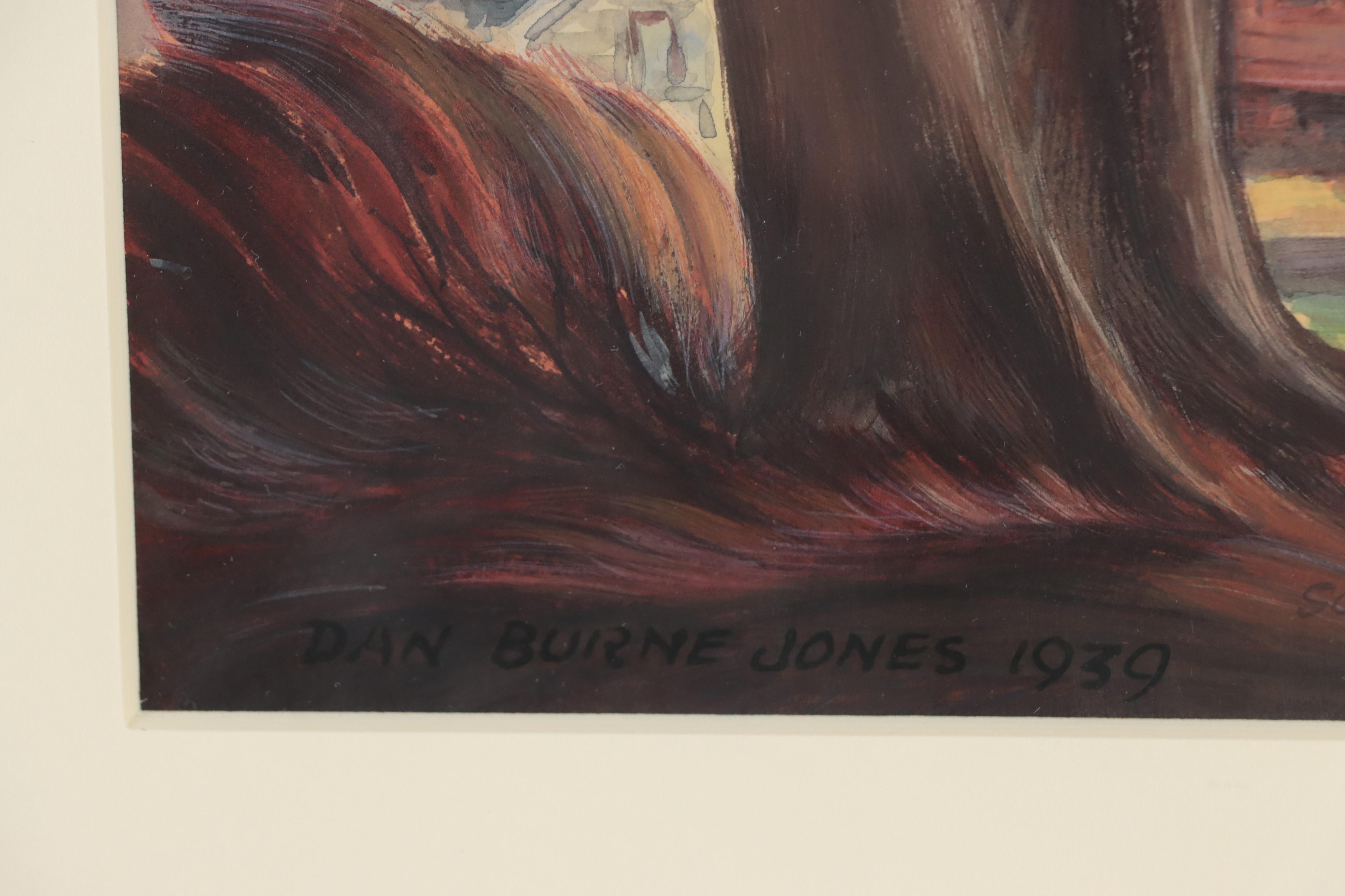 Dan Burne Jones Watercolor Painting of Landscape "Bayou Country," 1938-39