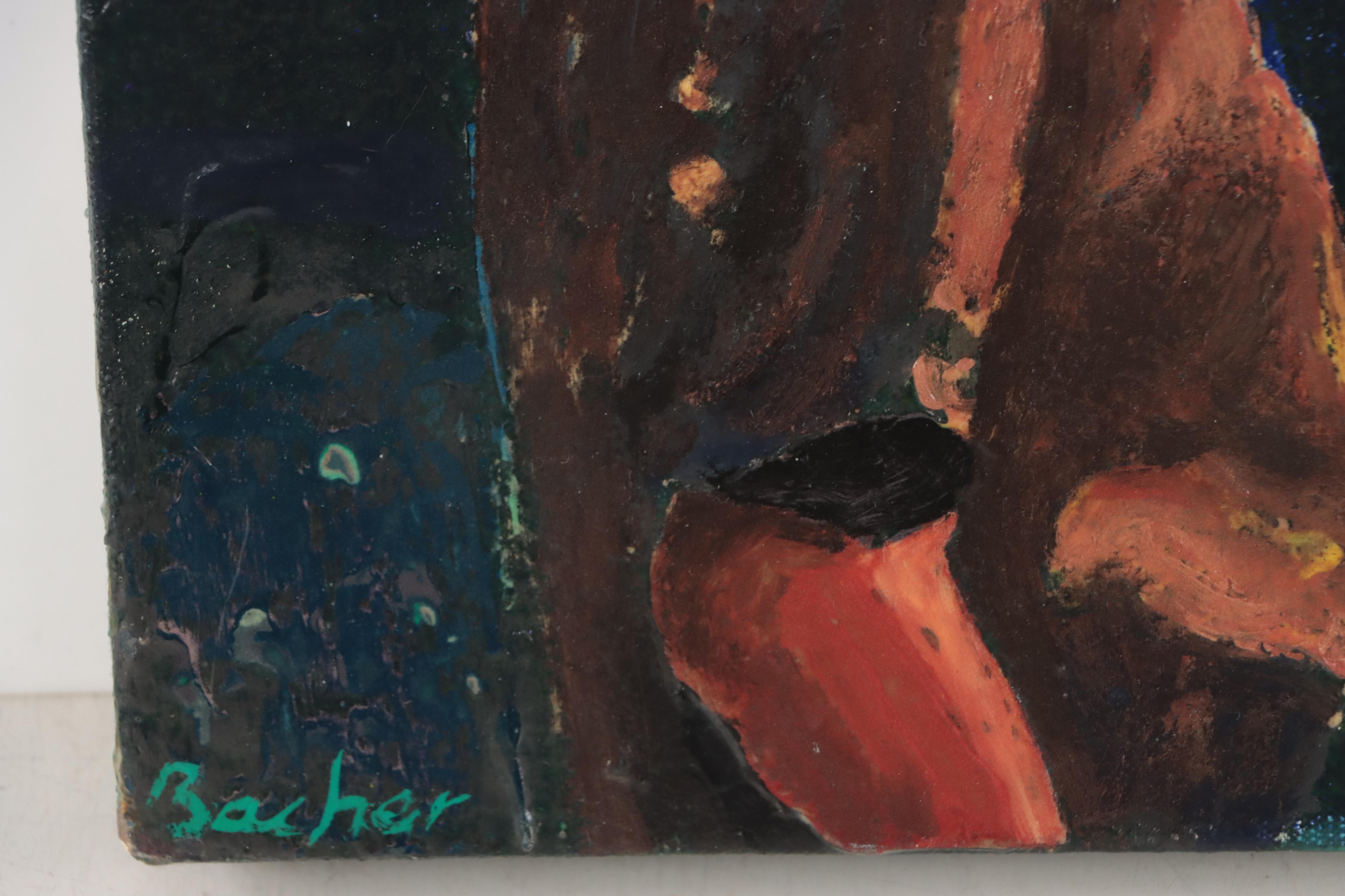 Thomas Bacher Phosphorescent Acrylic Painting "The New York Times," 1990