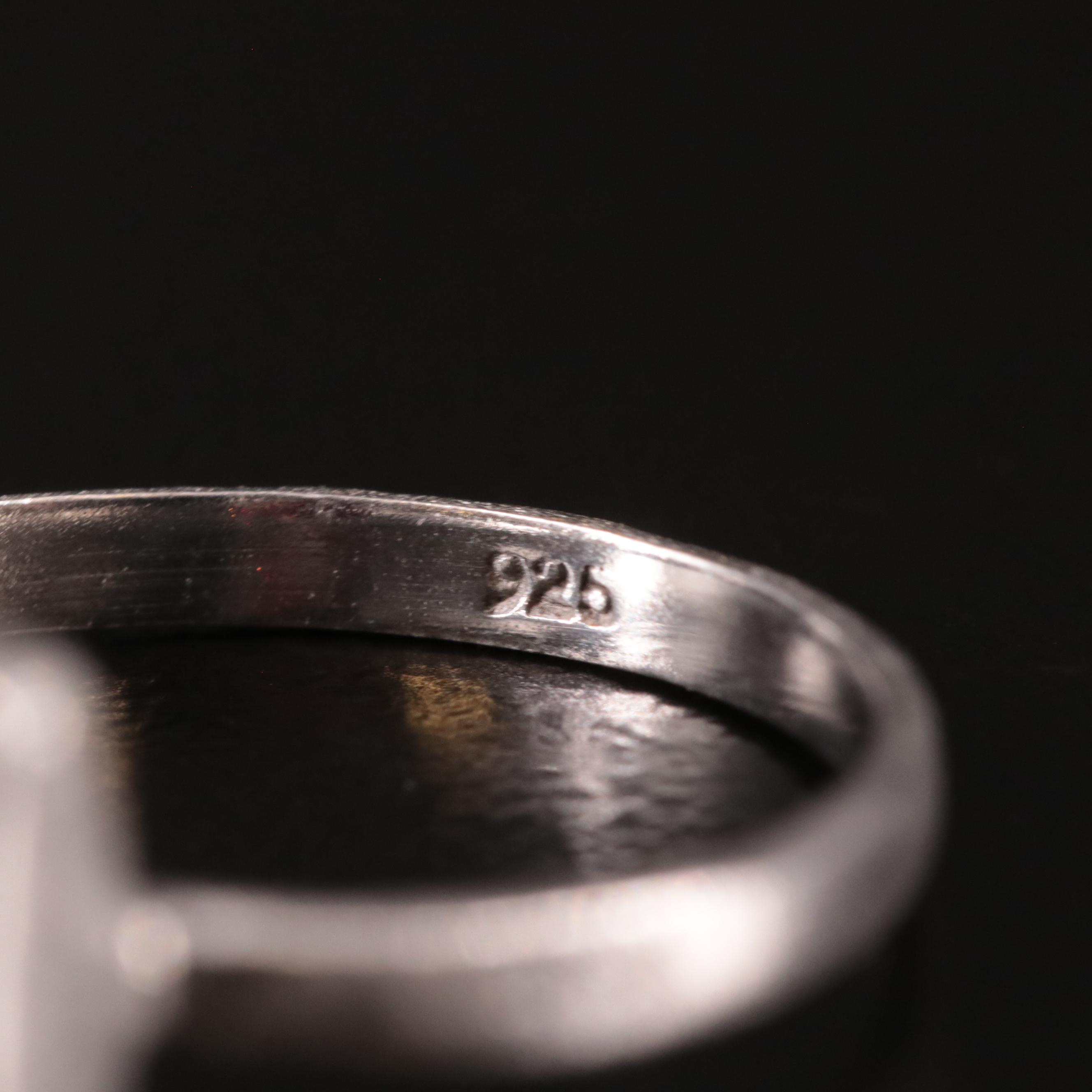 Sterling Garnet Solitaire Ring