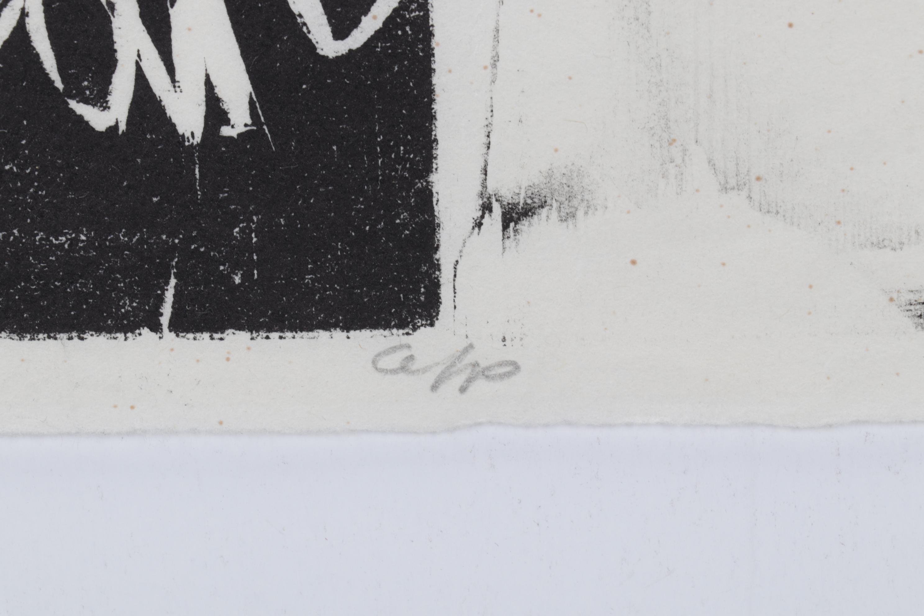 Sidney Chafetz Woodcut "Father and Son," 1971