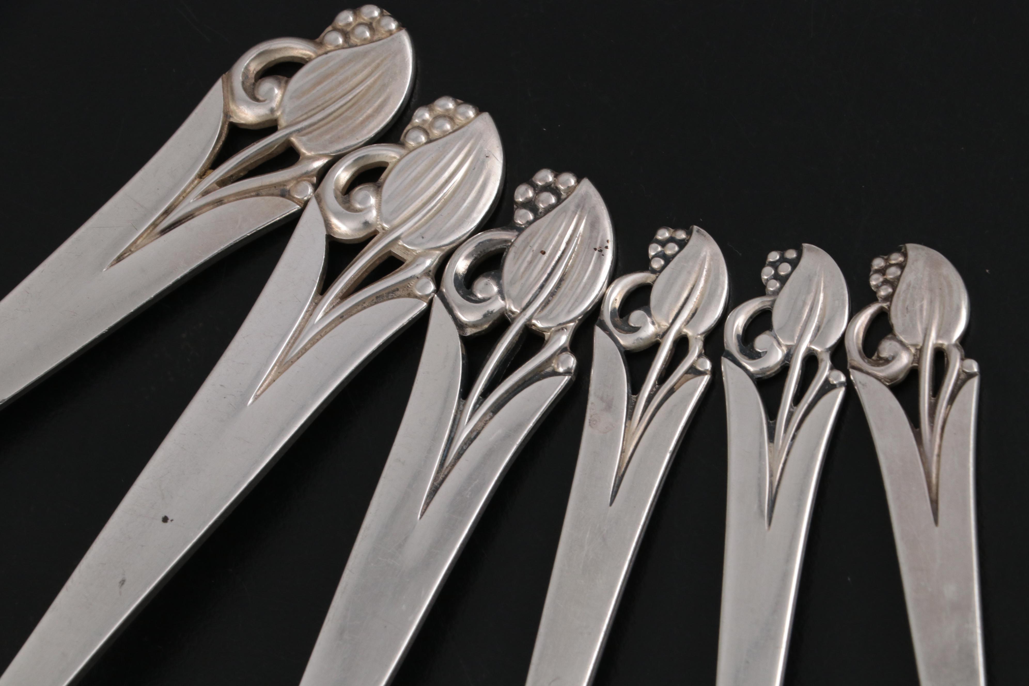 Frank Smith "Woodlily" Sterling Silver Flatware and Serving Utensils