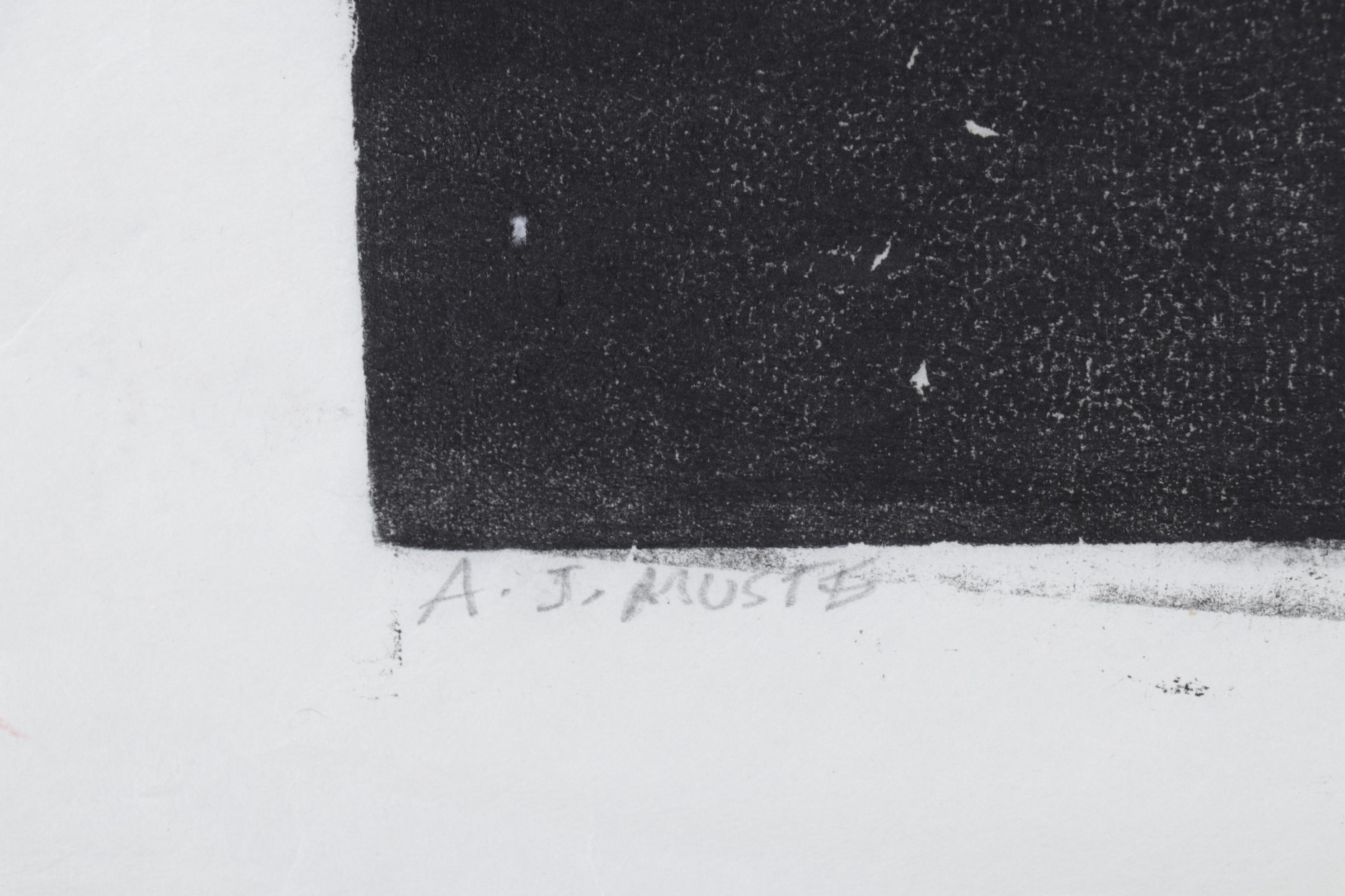 Sidney Chafetz Woodcut "A. J. Muste," 1967