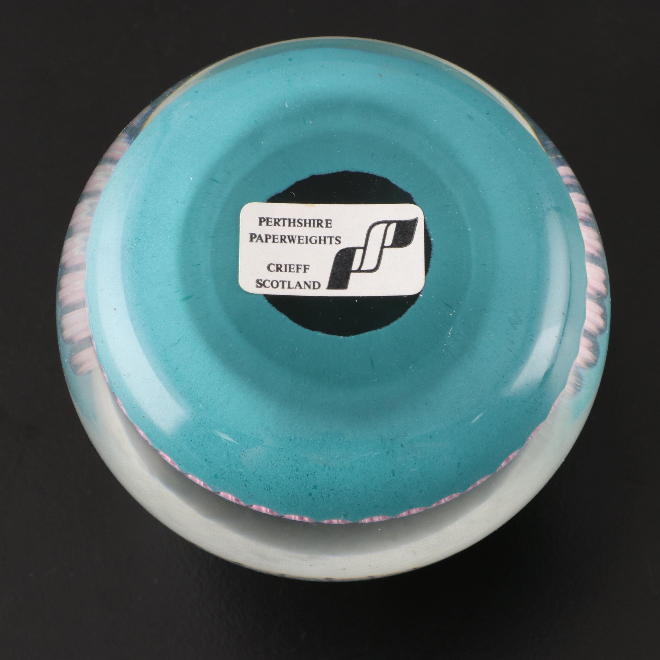 Hand Blown Perthshire Millefiori Art Glass Paperweight