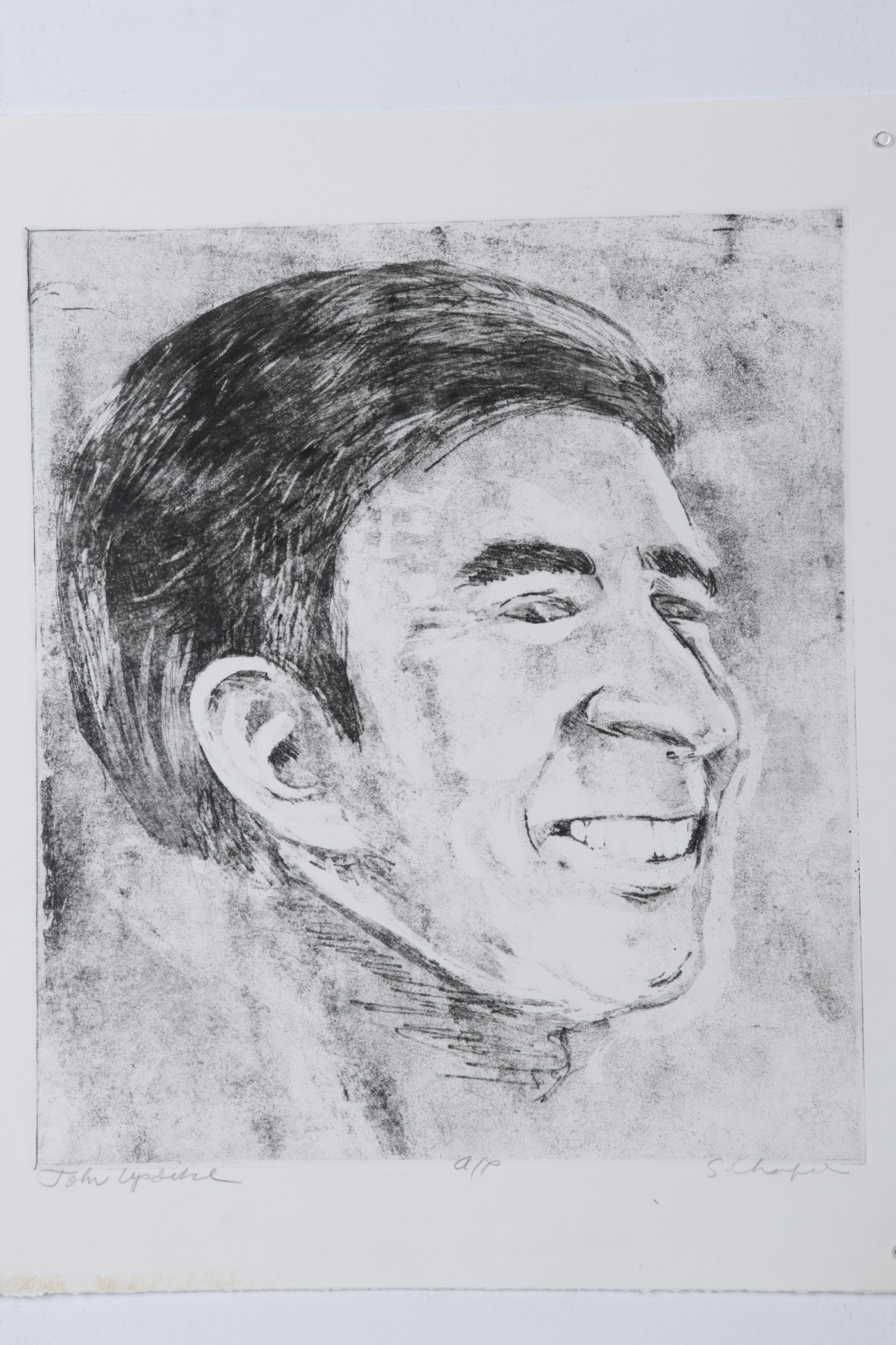 Sidney Chafetz Etching With Aquatint "John Updike," 1981