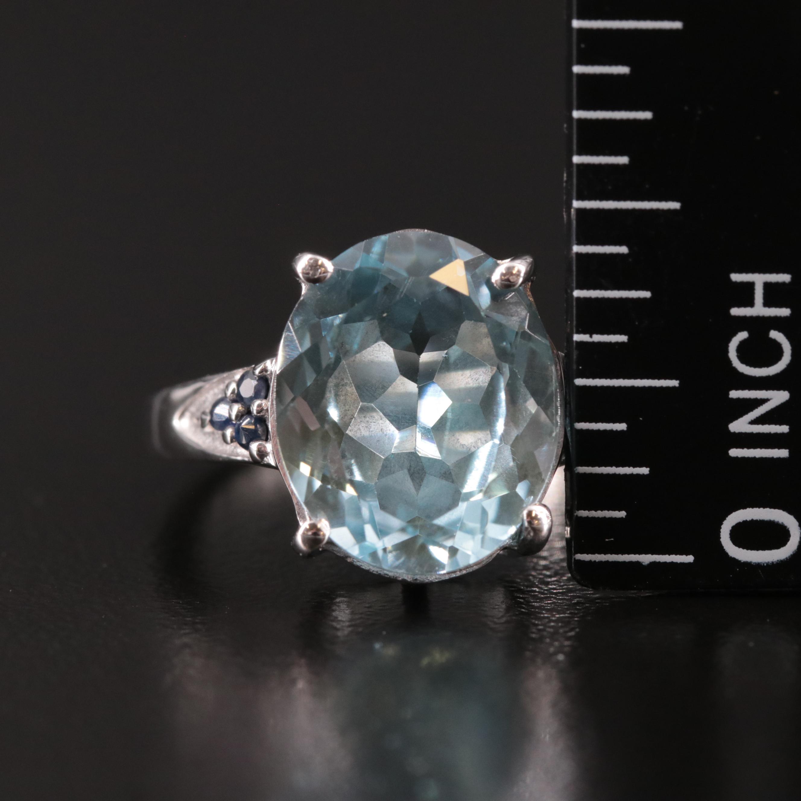 Sterling Blue Topaz and Sapphire Ring