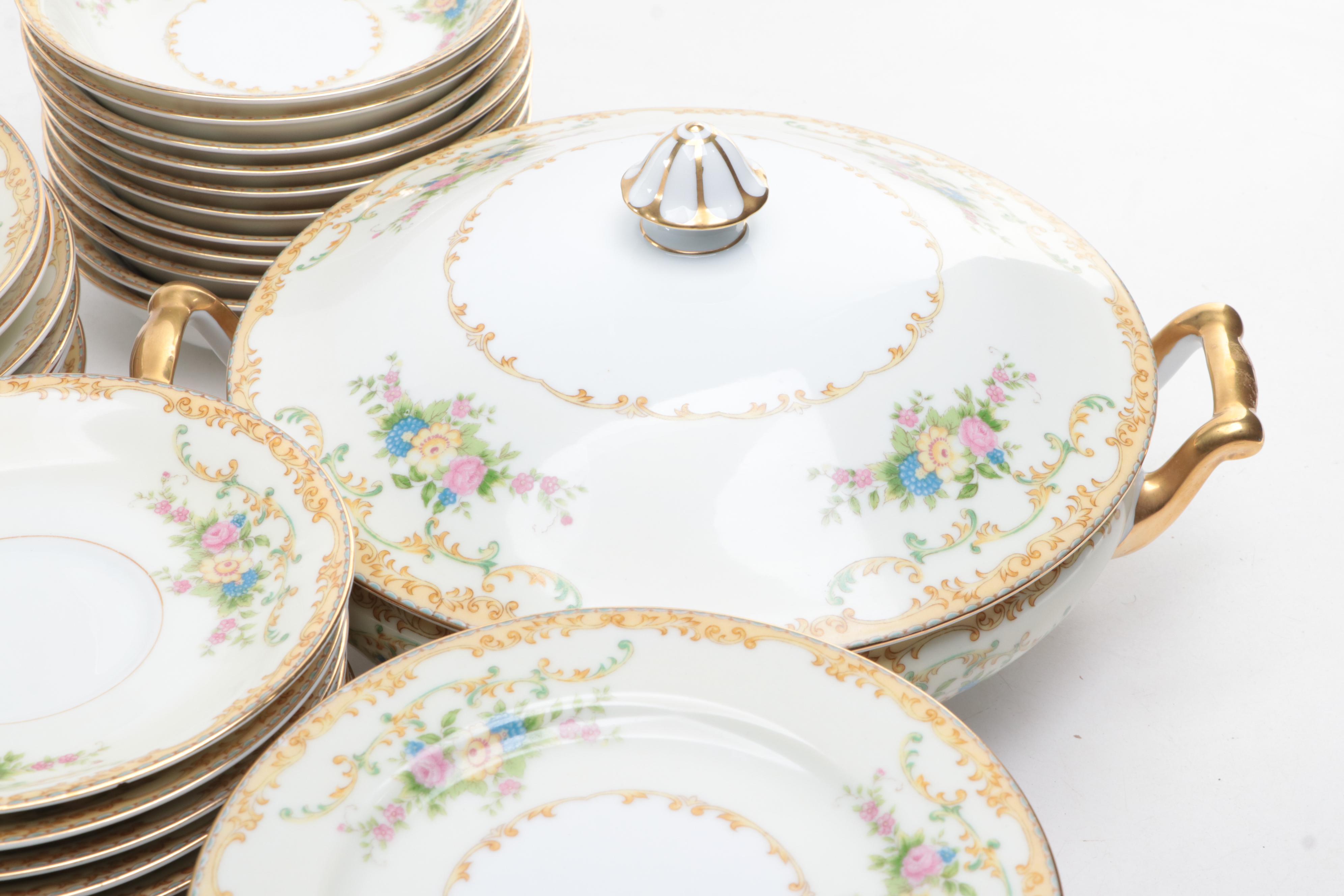 Noritake "Mimi" Bone China Dinnerware and Serveware, Mid-20th Century
