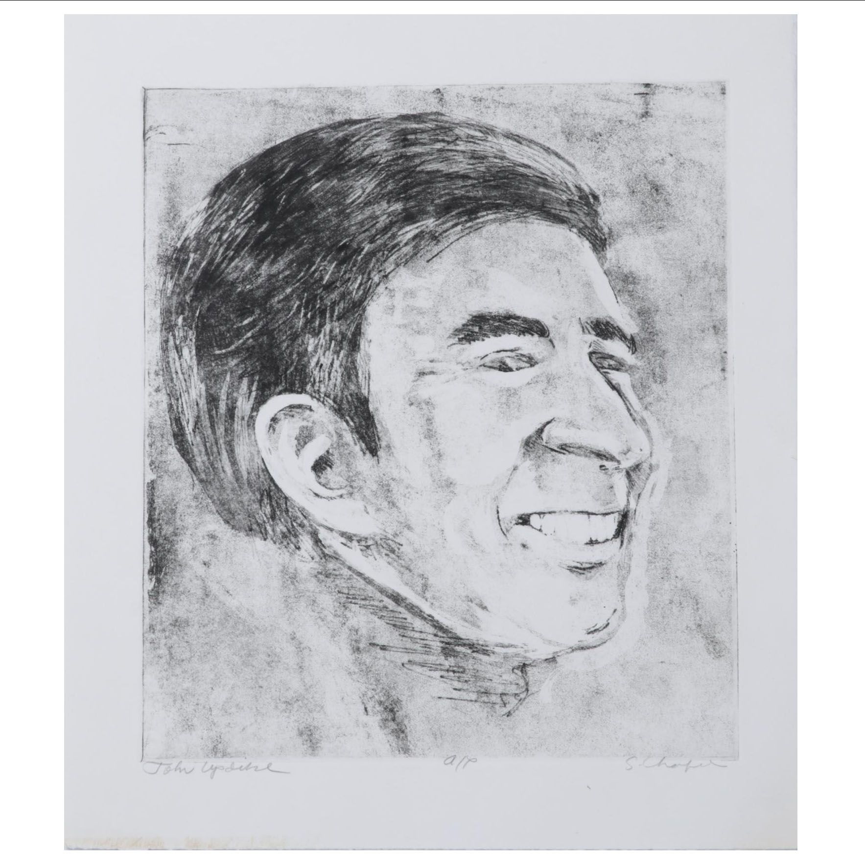 Sidney Chafetz Etching With Aquatint "John Updike," 1981