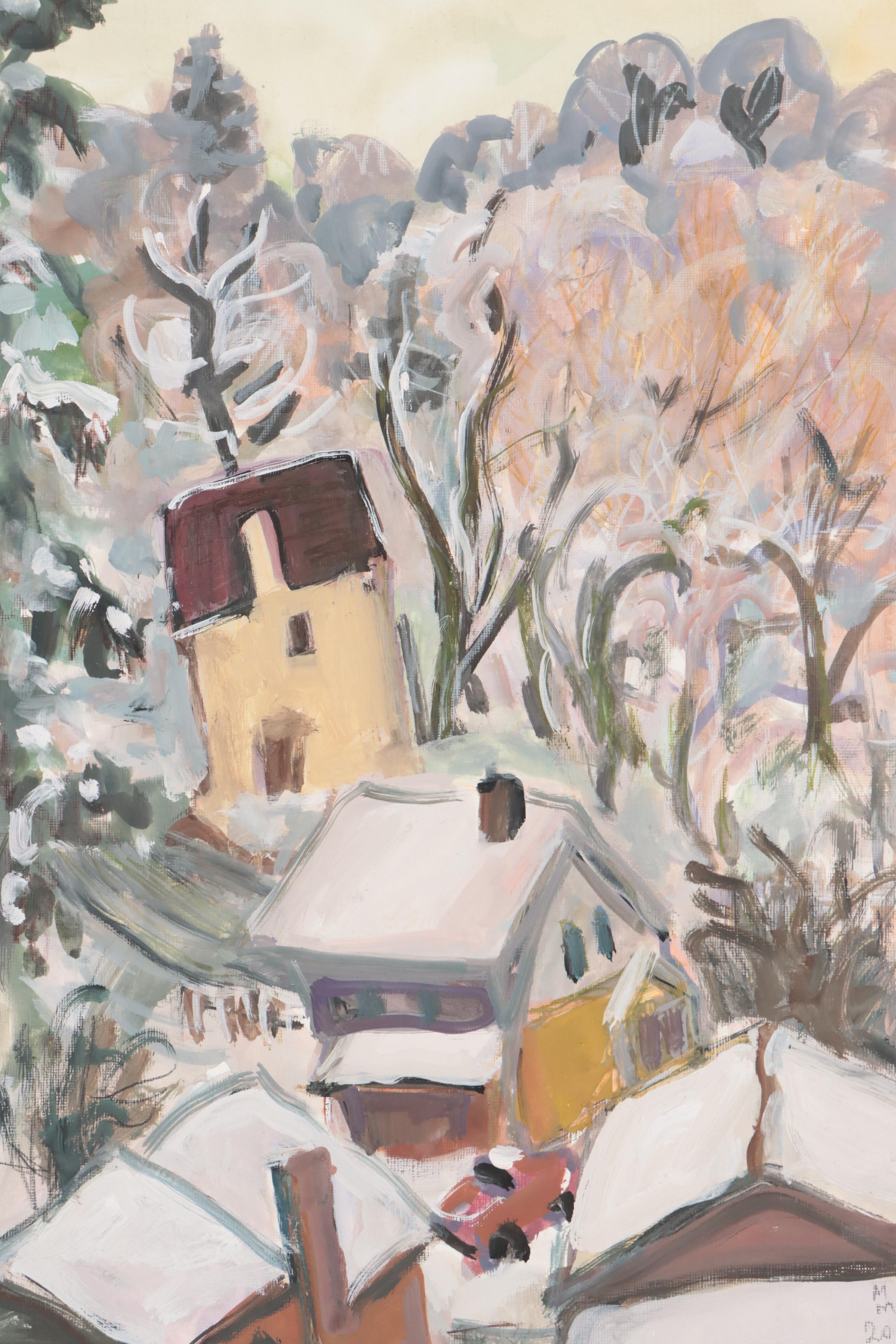 Marina Mozhayeva Winter Landscape Acrylic Painting, 2016