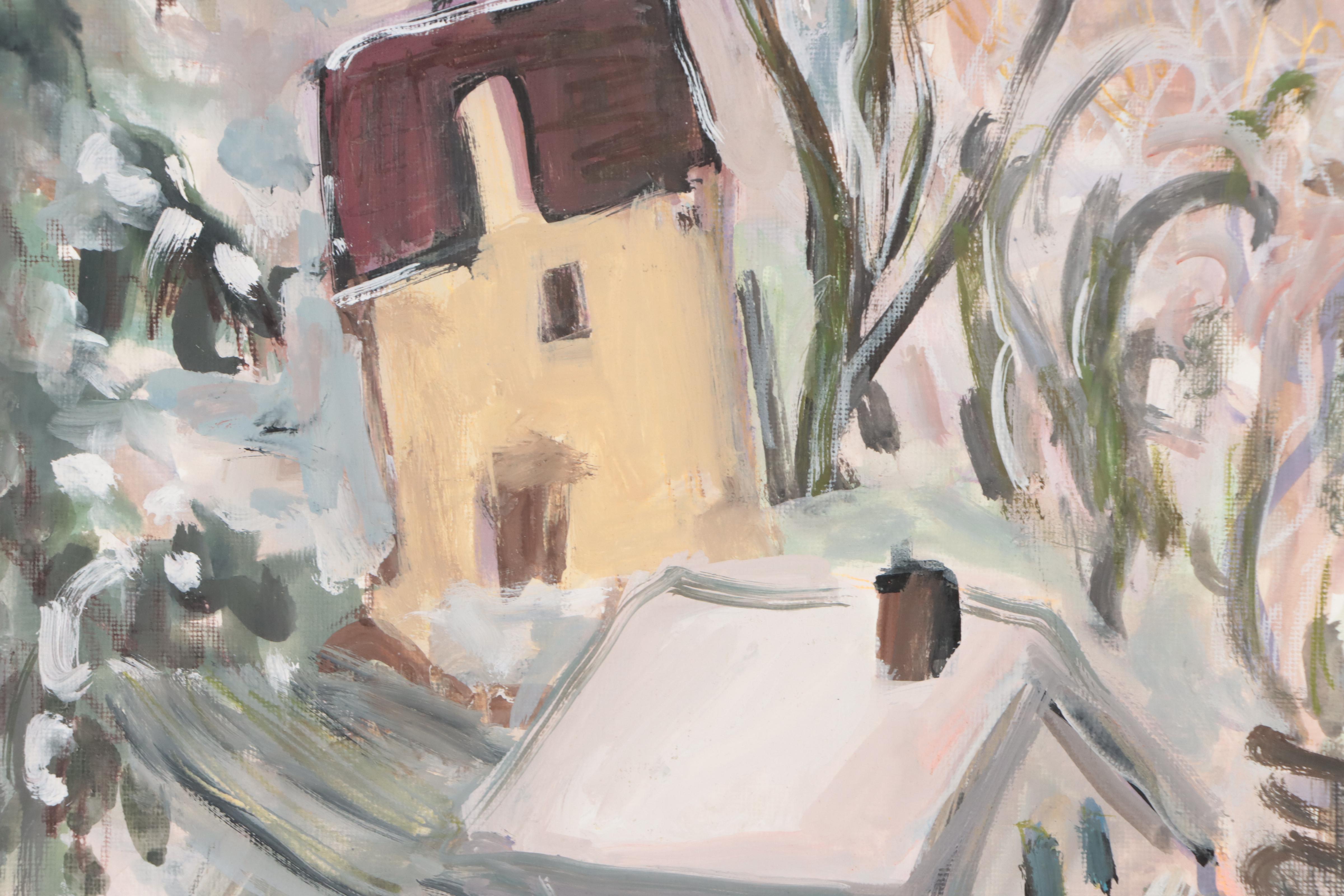 Marina Mozhayeva Winter Landscape Acrylic Painting, 2016