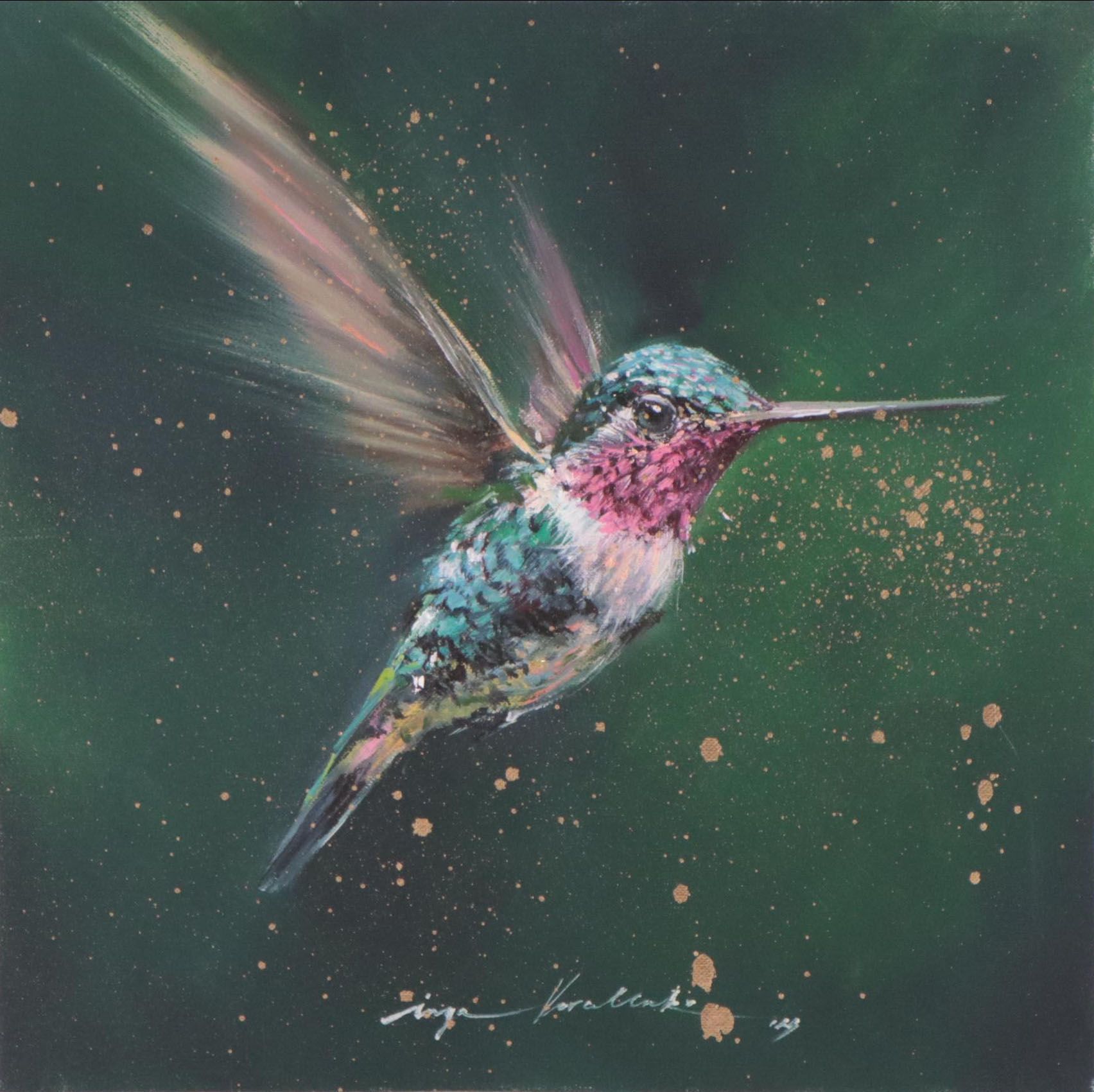 Inga Kovalenko Oil Painting of Hummingbird, 2023