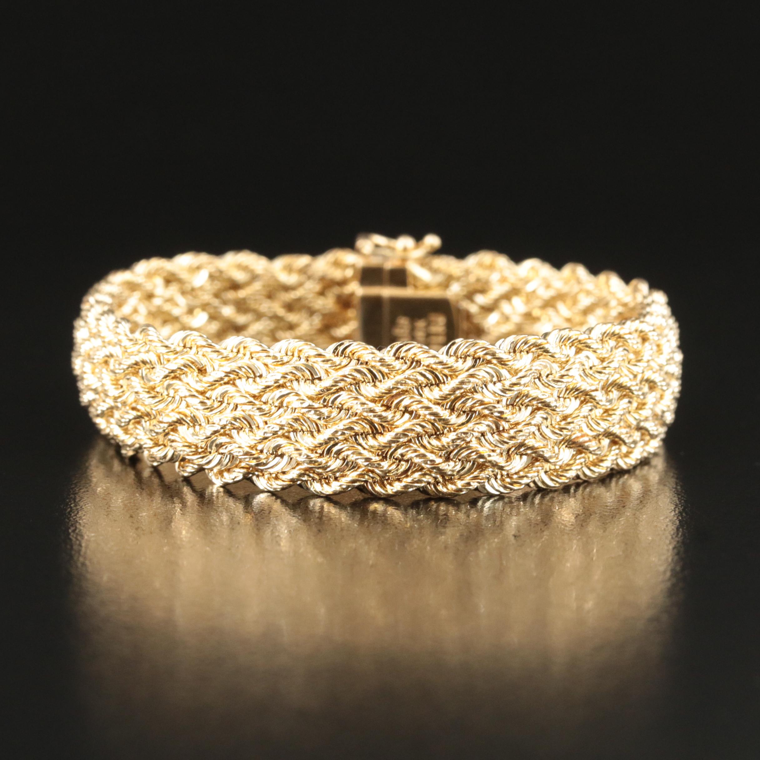 14K Braided Rope Chain Bracelet