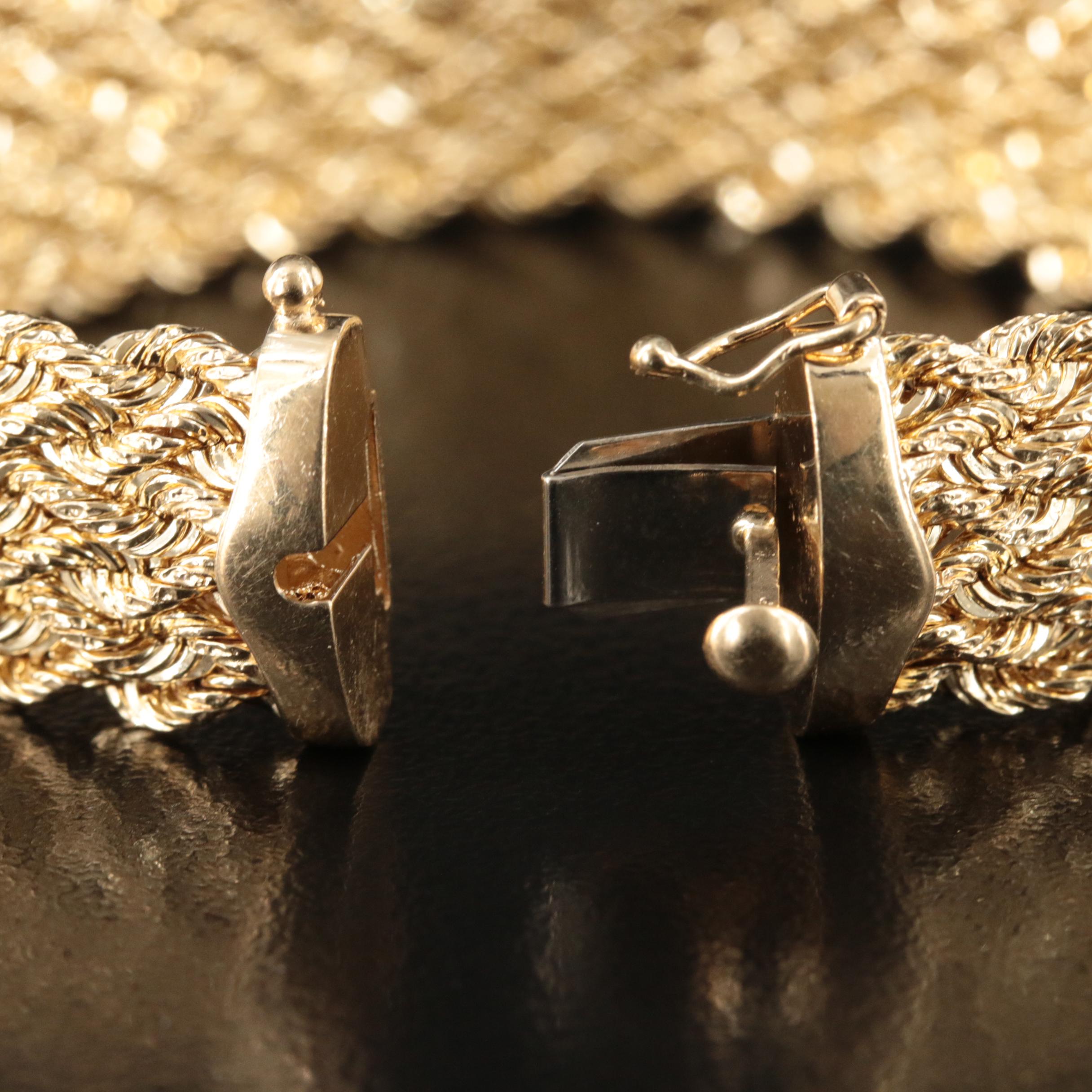 14K Braided Rope Chain Bracelet