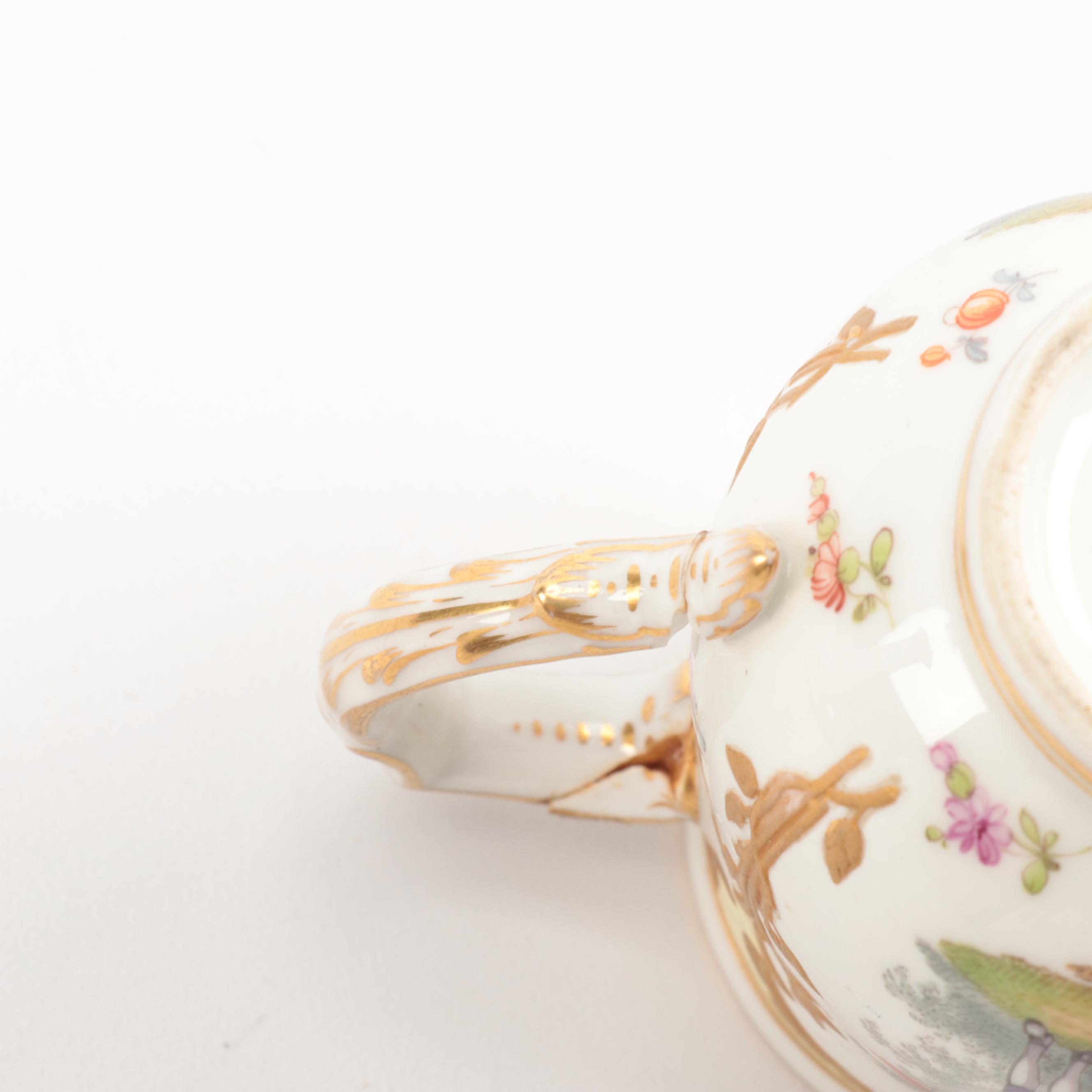 Dresden Lamm Decorated Porcelain Tea Set with Other Porcelain Tableware