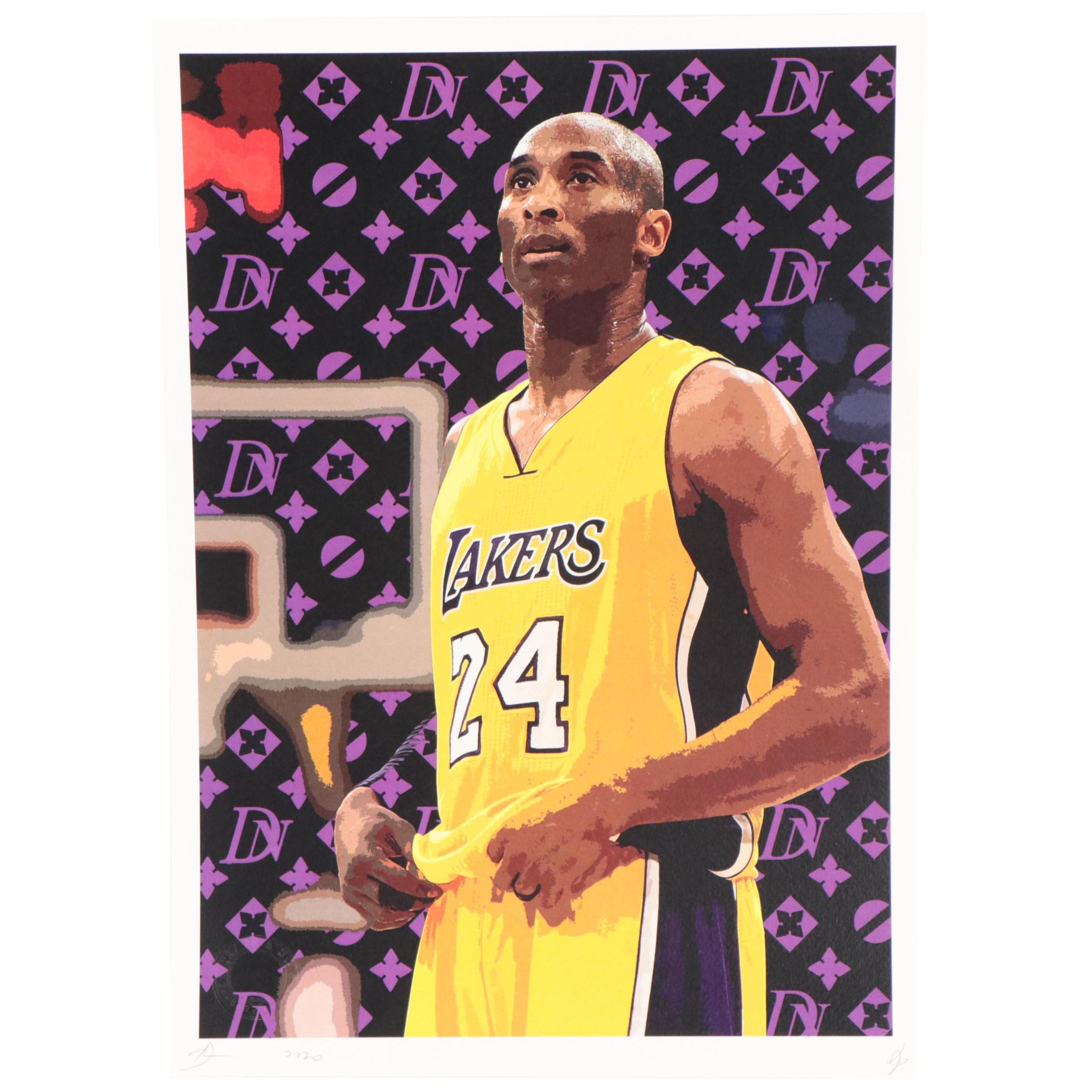 Death NYC Pop Art Graphic Print of Louis Vuitton and Kobe Bryant, 2020