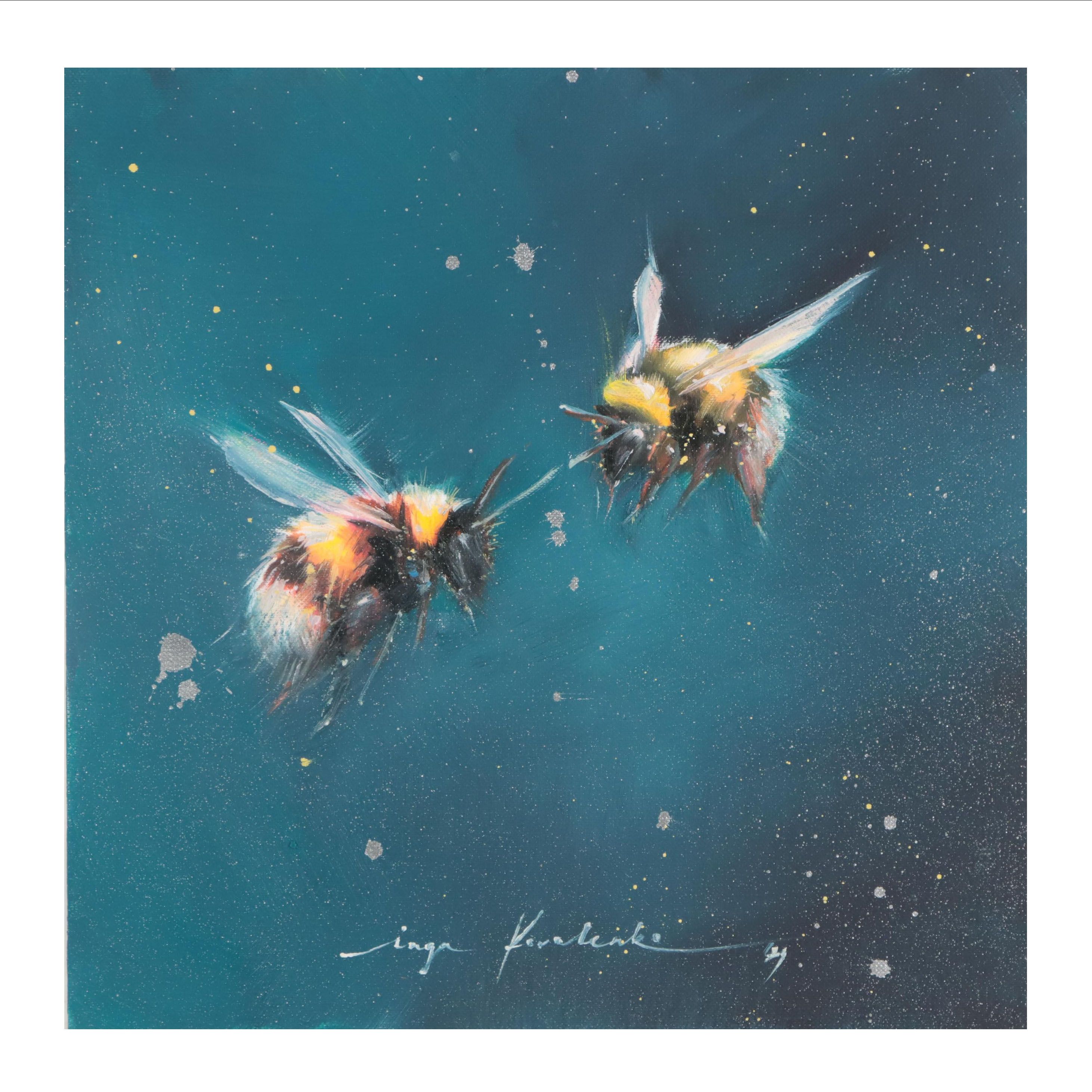 Inga Kovalenko Oil Painting of Bees, 2023