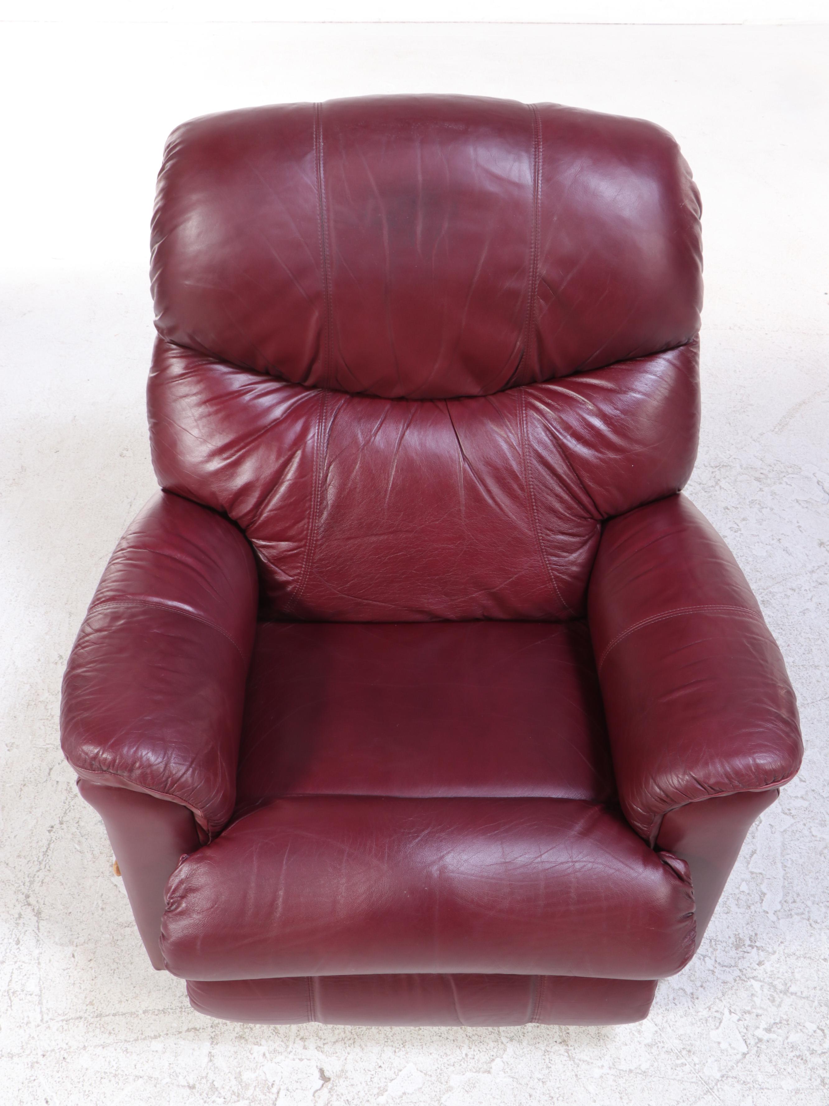 La-Z-Boy Burgundy Leather Rocker-Recliner