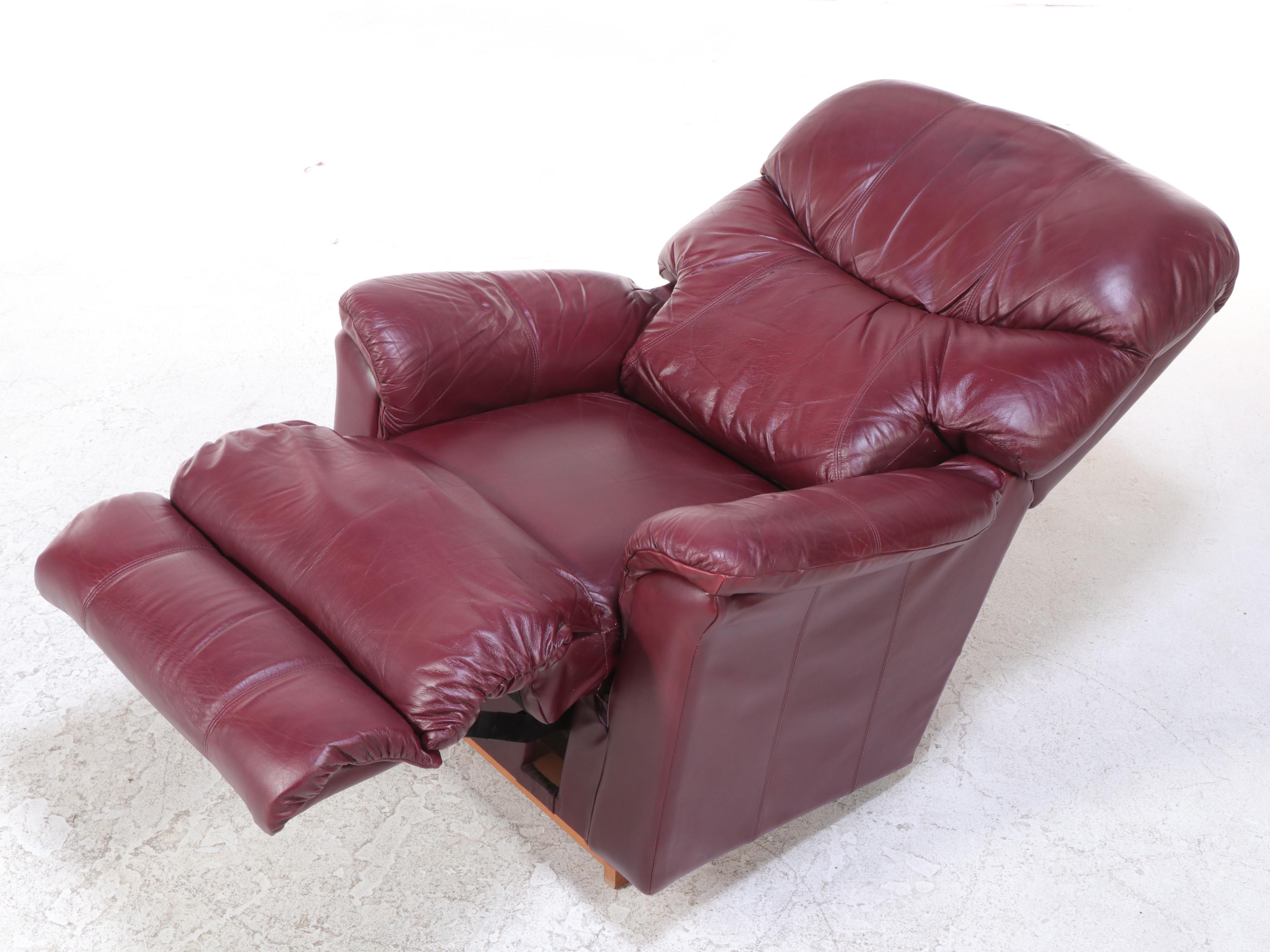 La-Z-Boy Burgundy Leather Rocker-Recliner