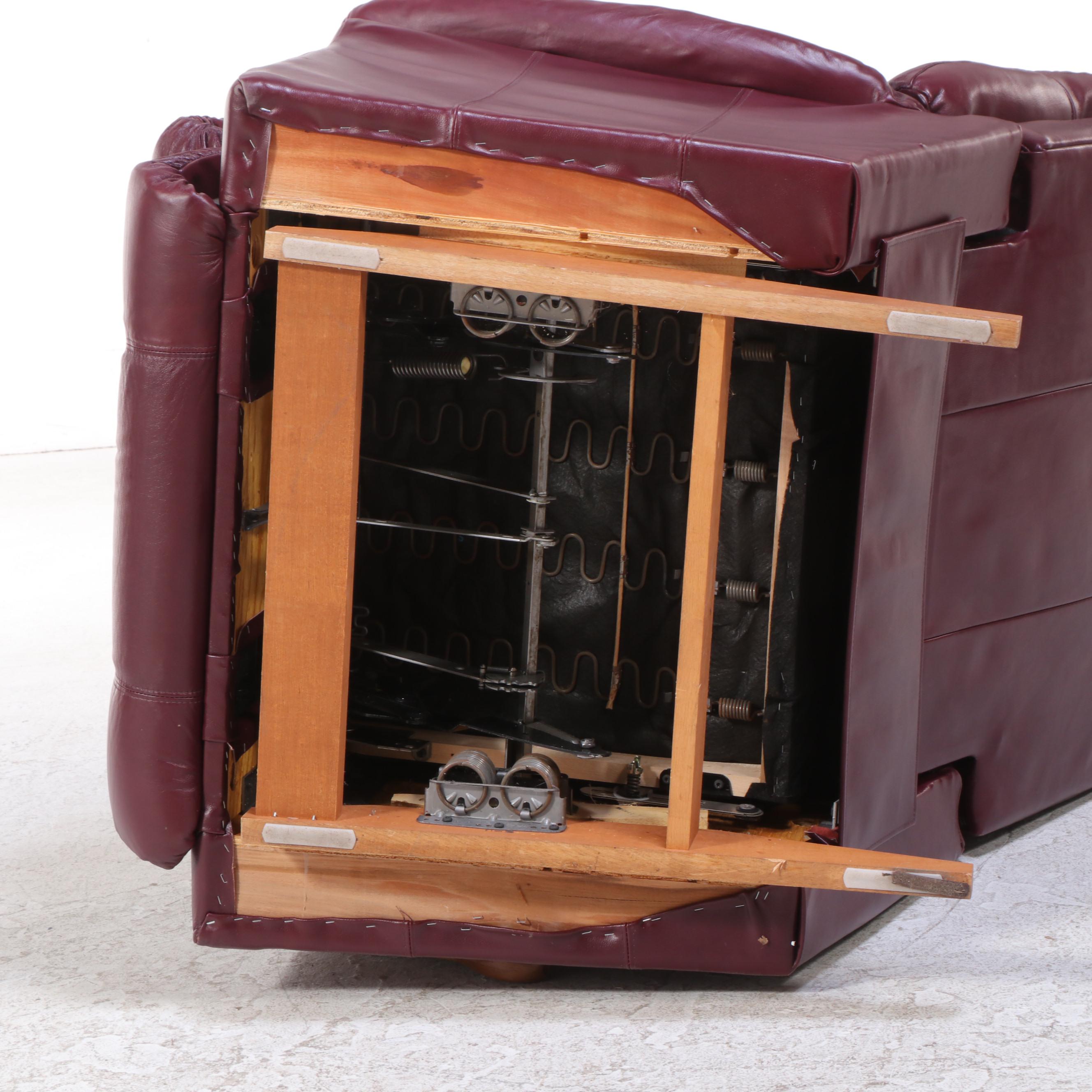 La-Z-Boy Burgundy Leather Rocker-Recliner