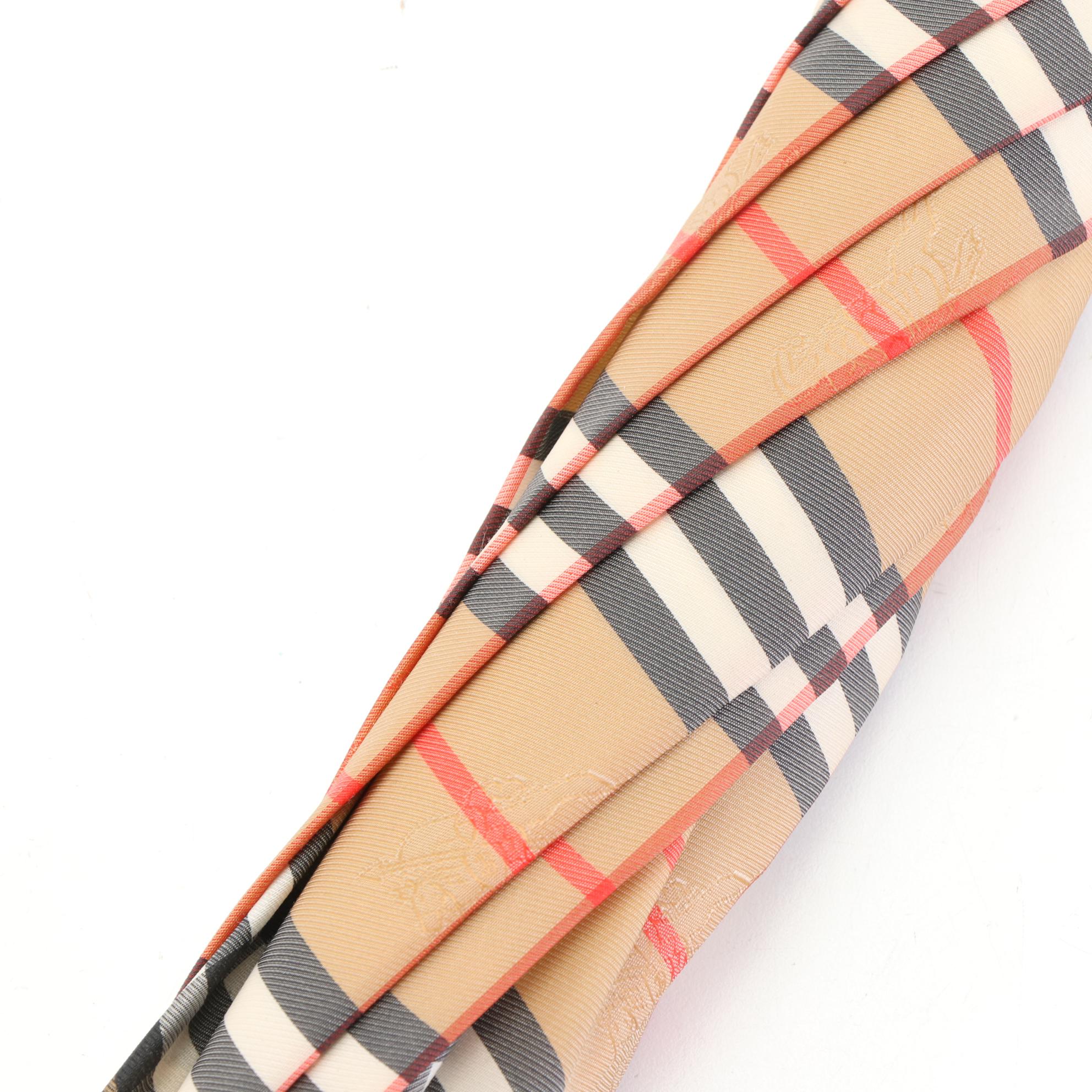 Burberrys "Haymarket Check" Hook Handle Walking Umbrella