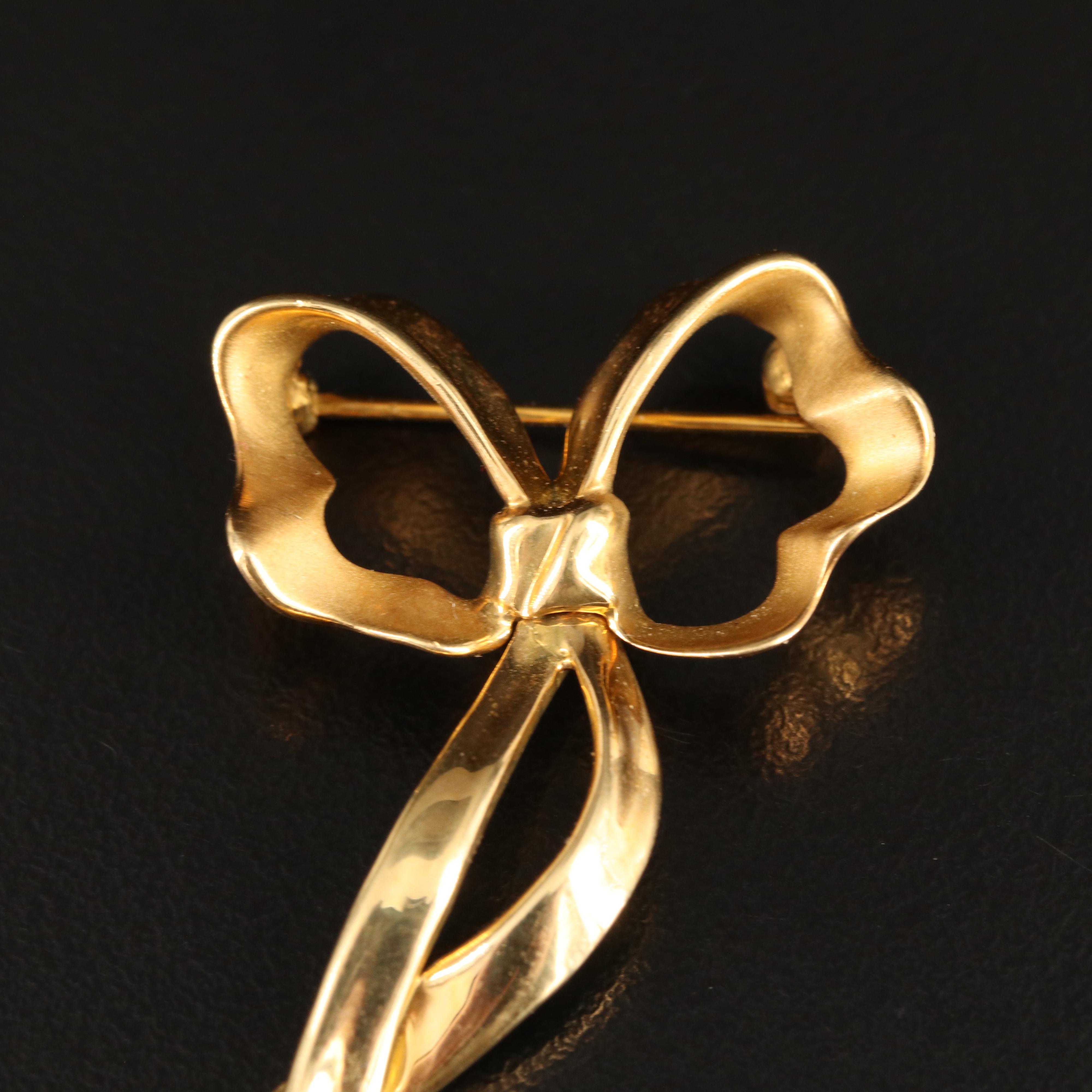 Tiffany & Co. 18K Converted Bow Pin