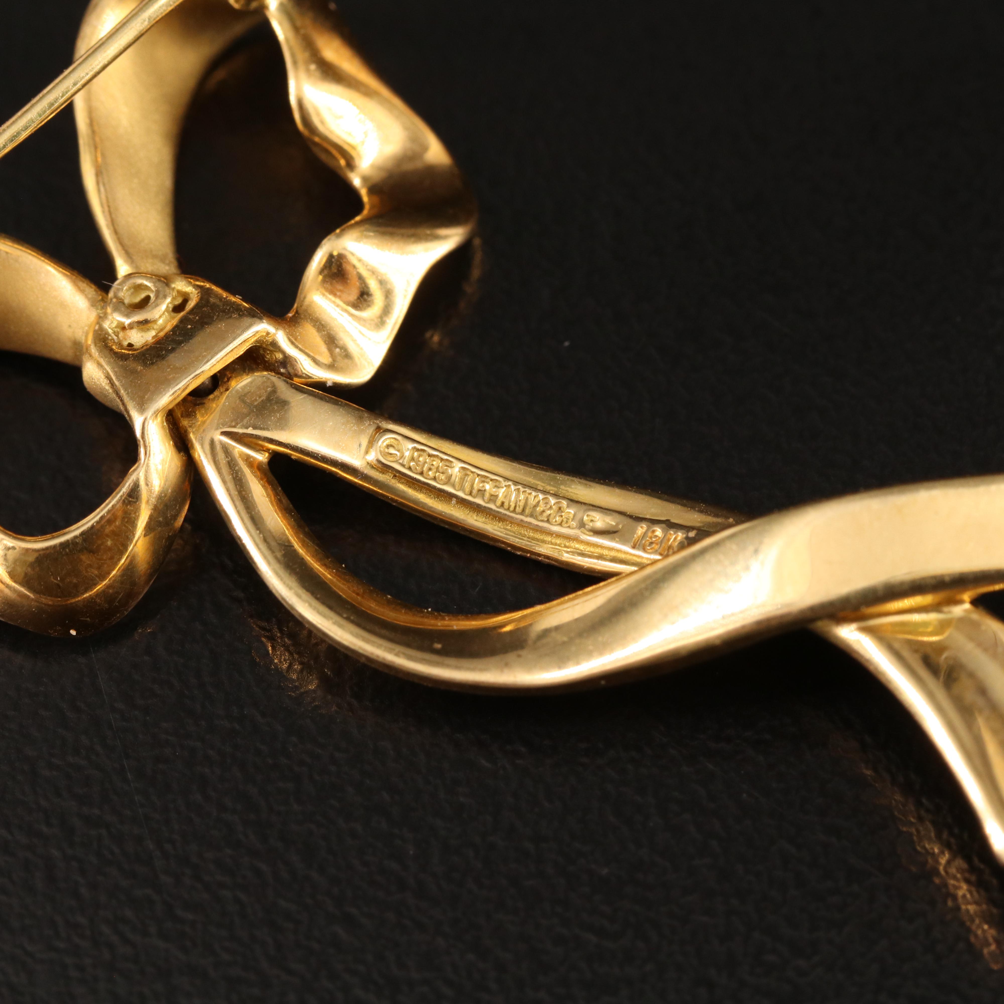 Tiffany & Co. 18K Converted Bow Pin
