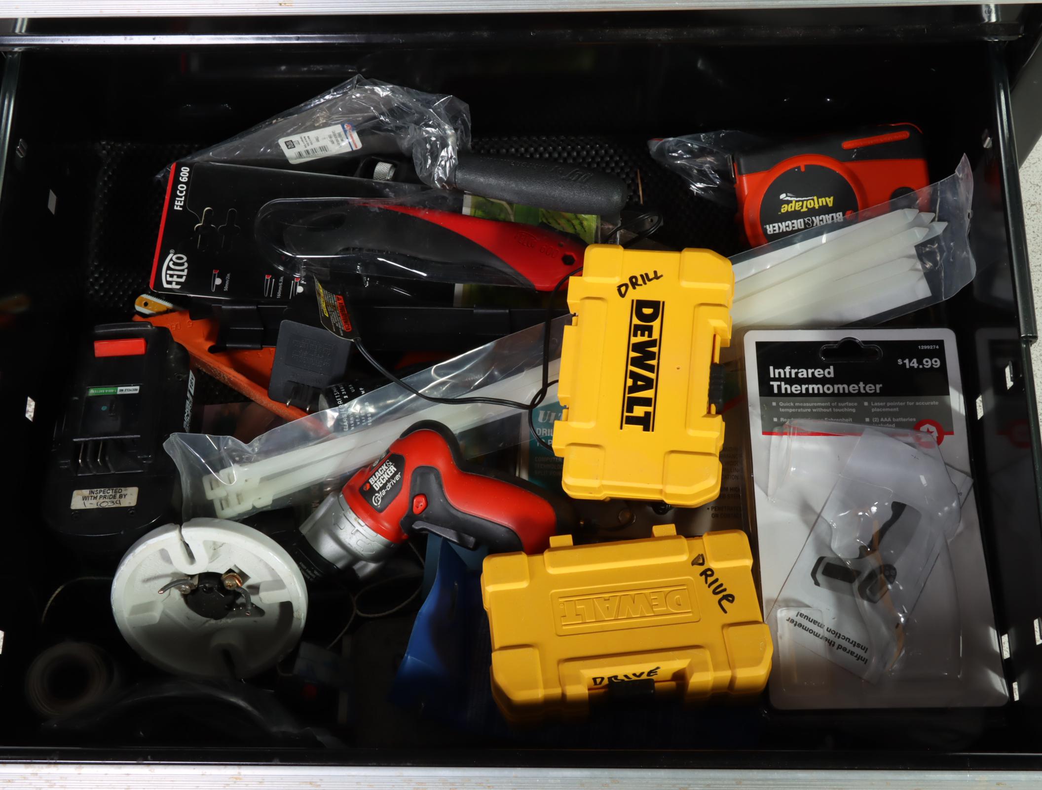 Craftsman Metal Tool Cabinet on Wheels With Assorted Hand Tools