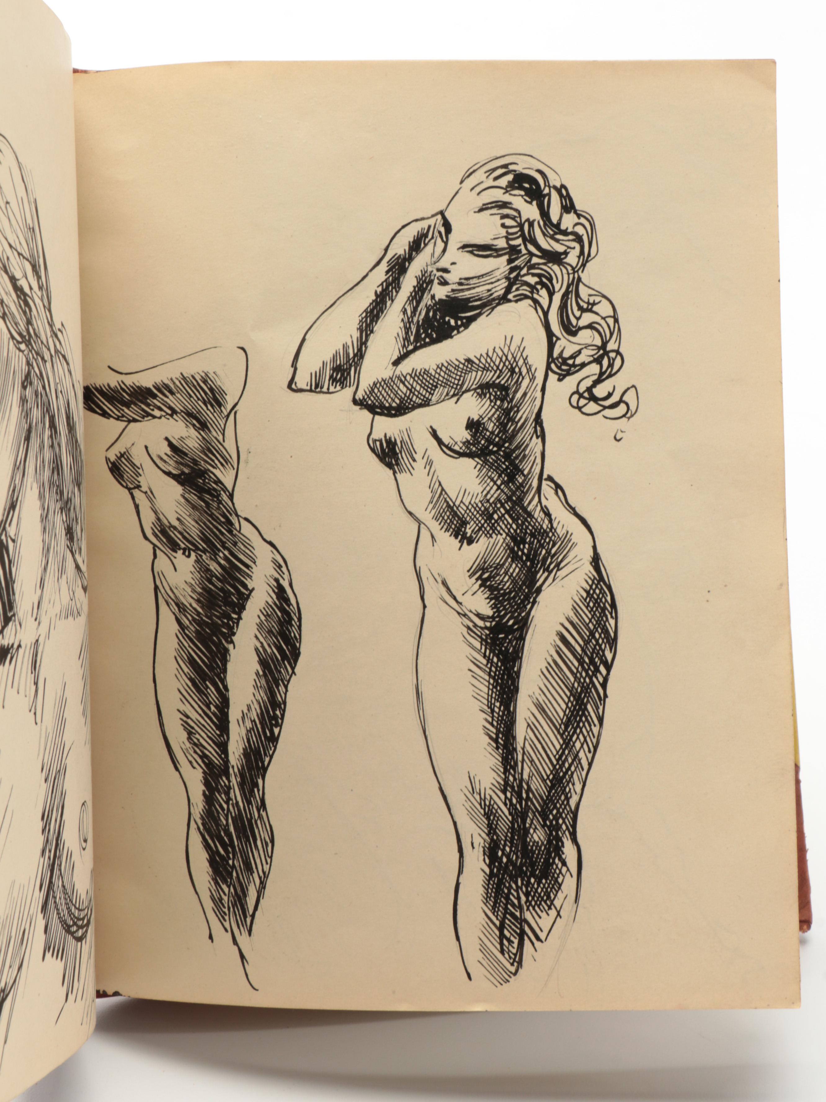 Dan Burne Jones Sketchbook Line Drawings in Graphite, Charcoal and Ink