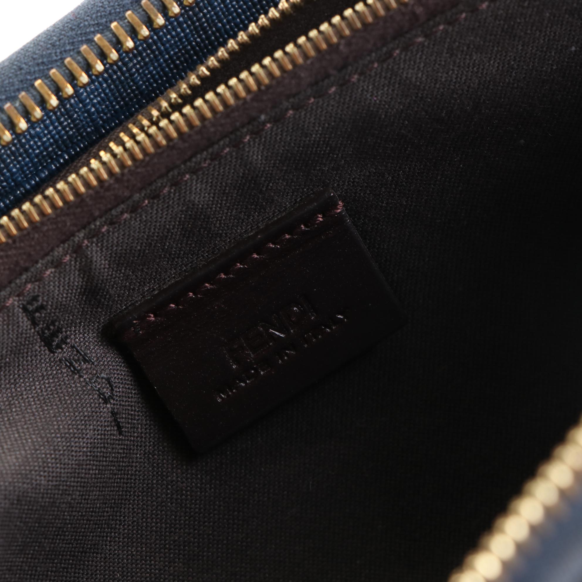 Fendi Zip Around Wallet in Blue Zucca Coated Canvas