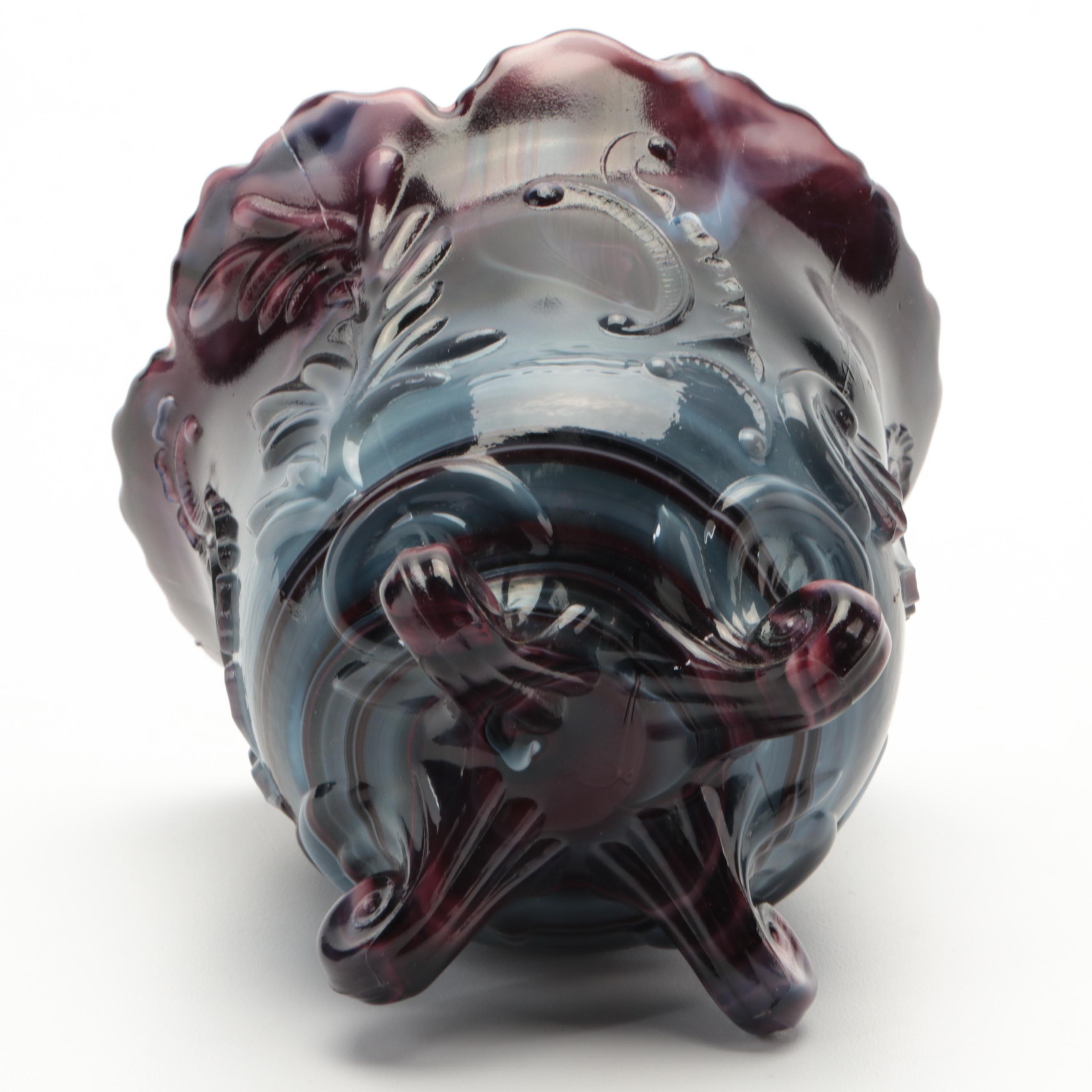 Imperial Glass Slag Items with Westmoreland Slag Glass Lion Lidded Dish